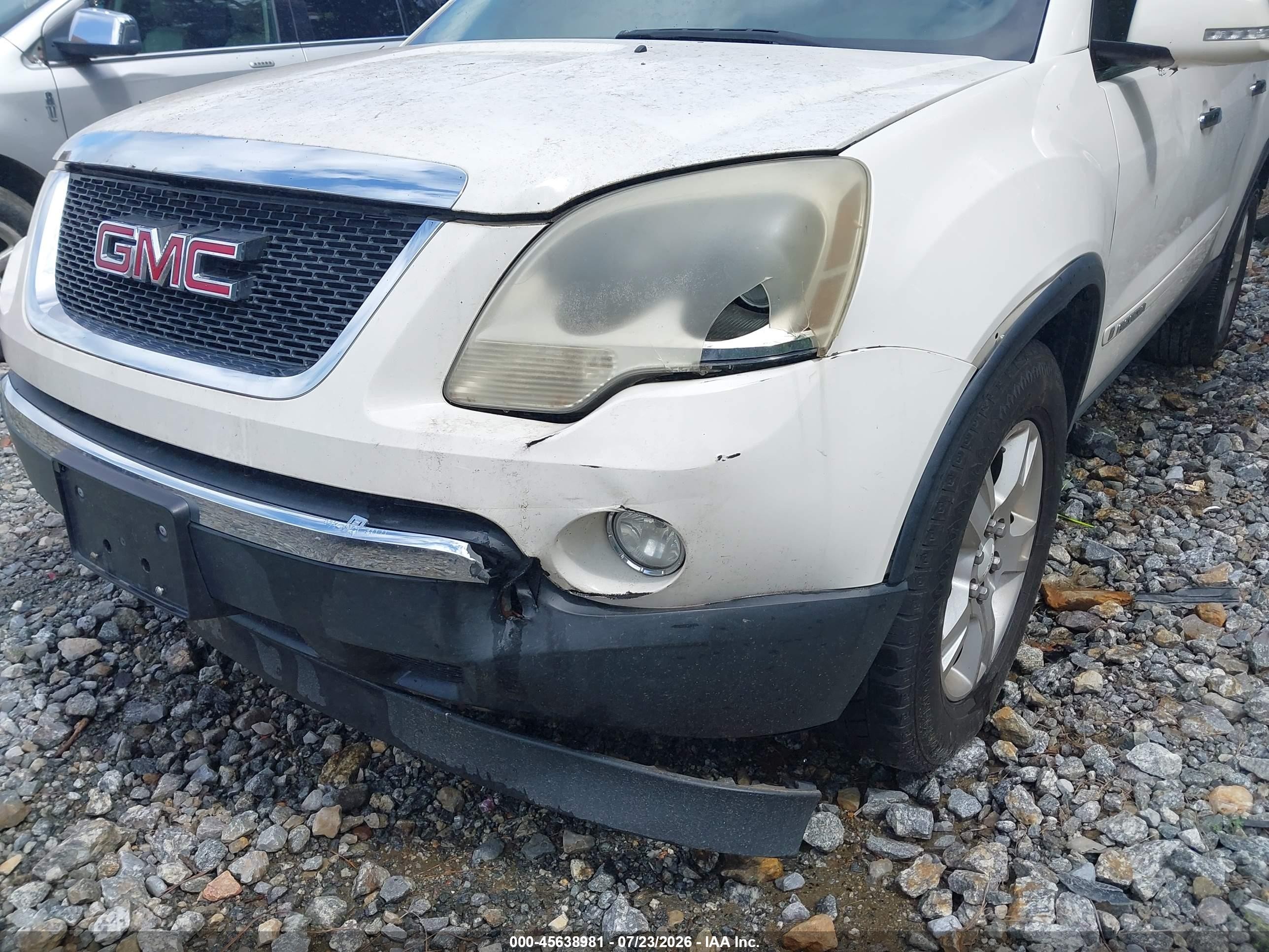 2008 Gmc Acadia Slt-2 White vin: 1GKER33798J252877