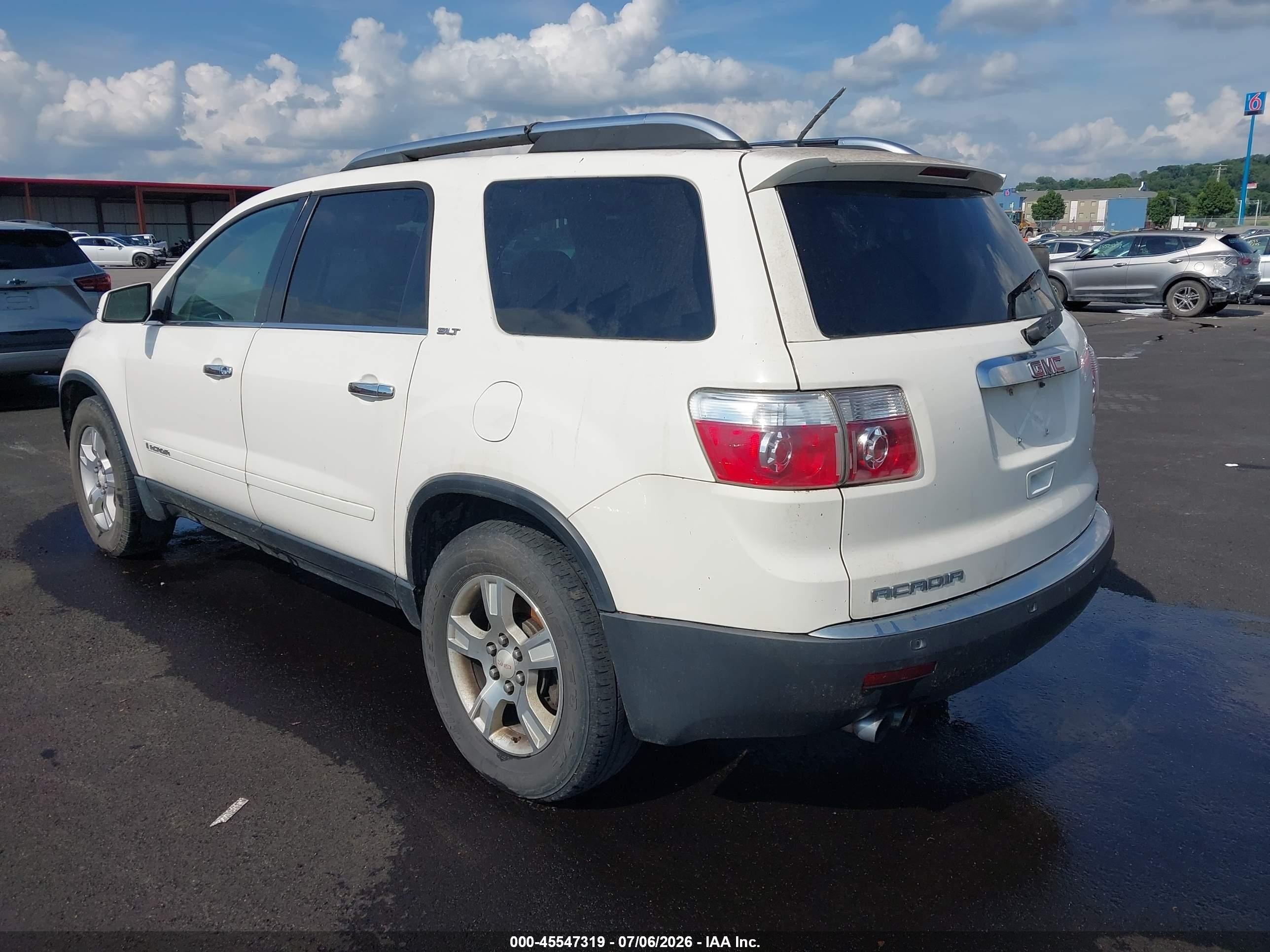 2008 Gmc Acadia Slt-2 White vin: 1GKER337X8J165697