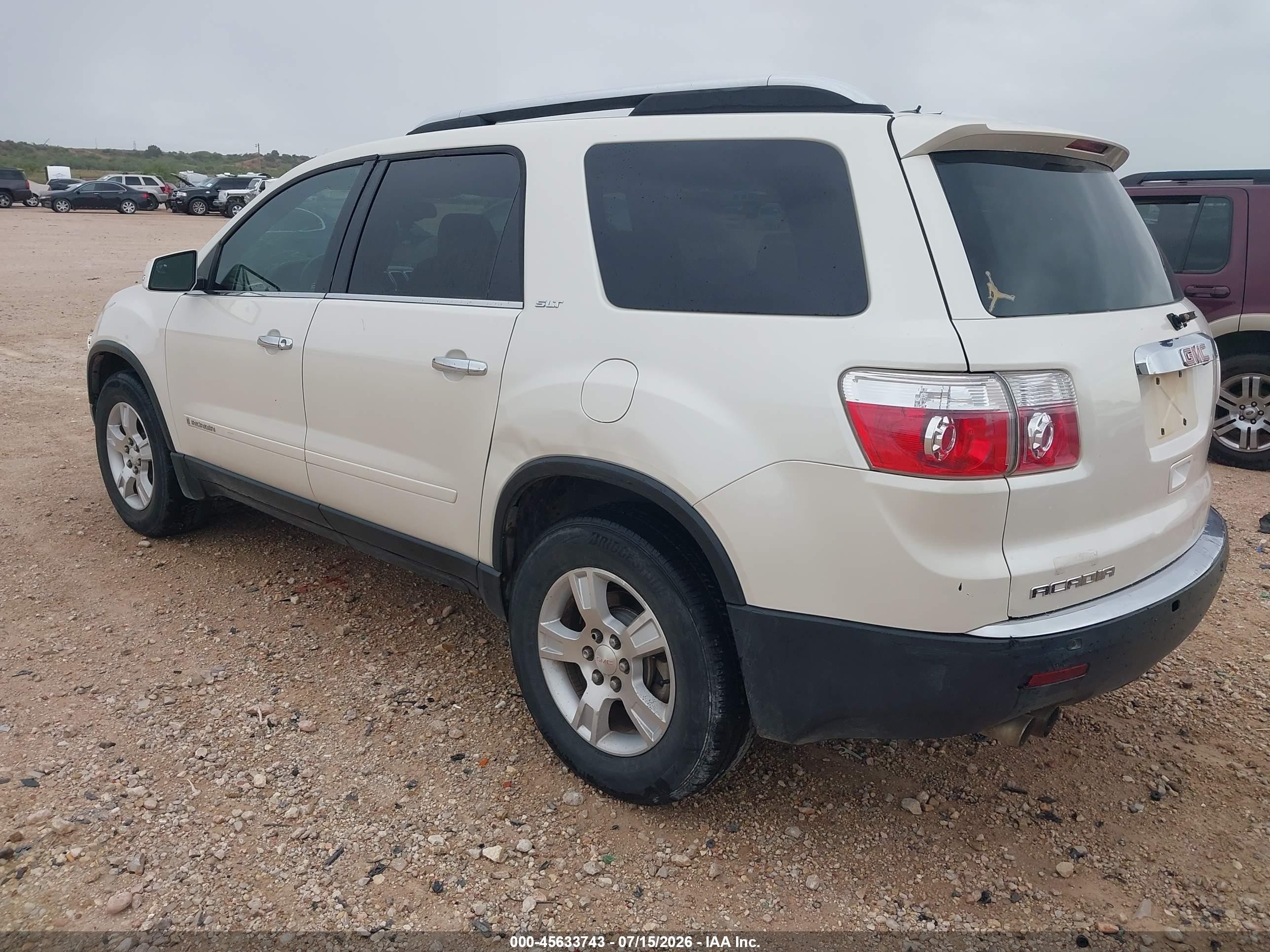 2008 Gmc Acadia Slt-2 White vin: 1GKER337X8J269493