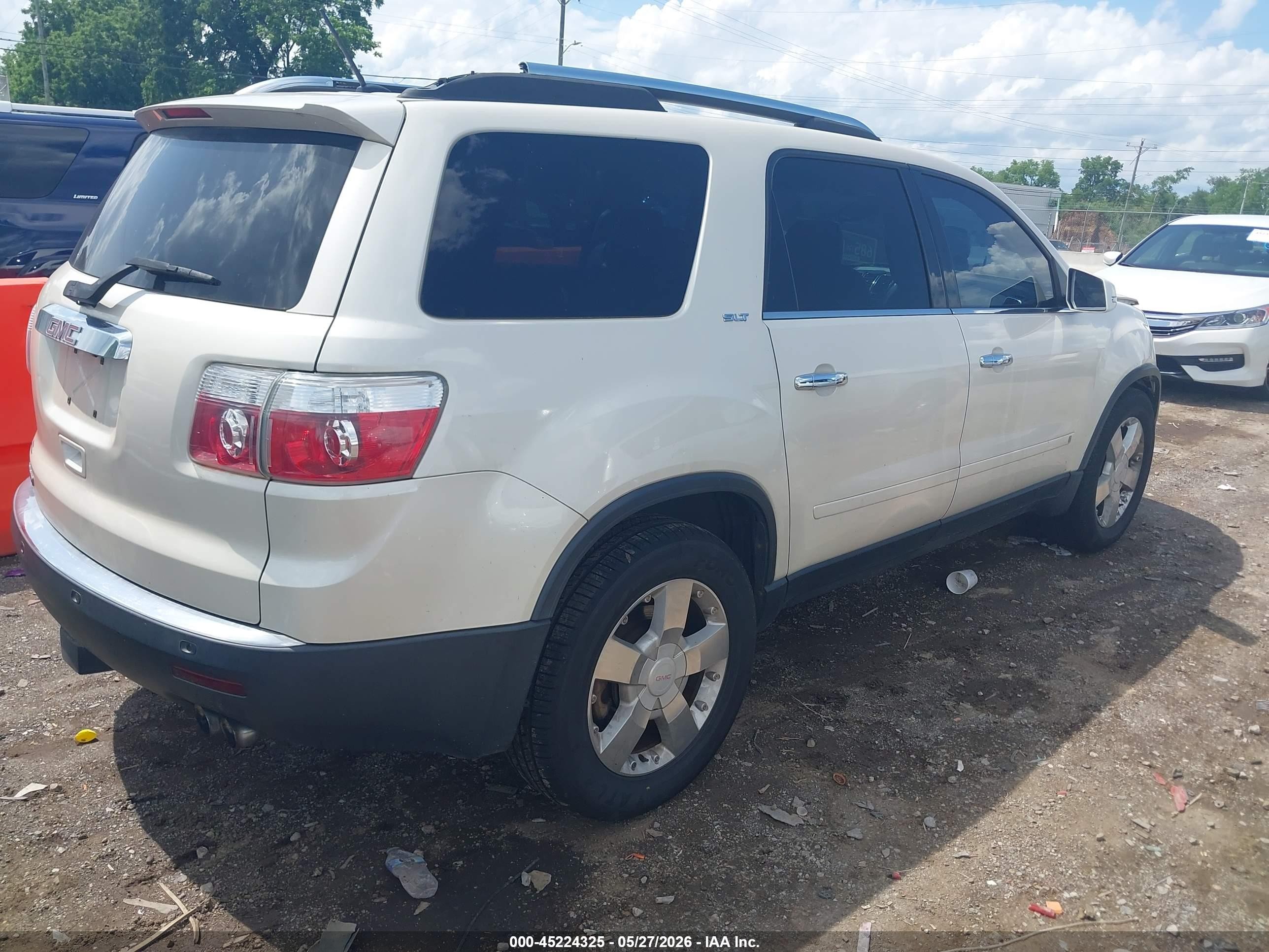 2009 Gmc Acadia Slt-2 White vin: 1GKER33D09J106441