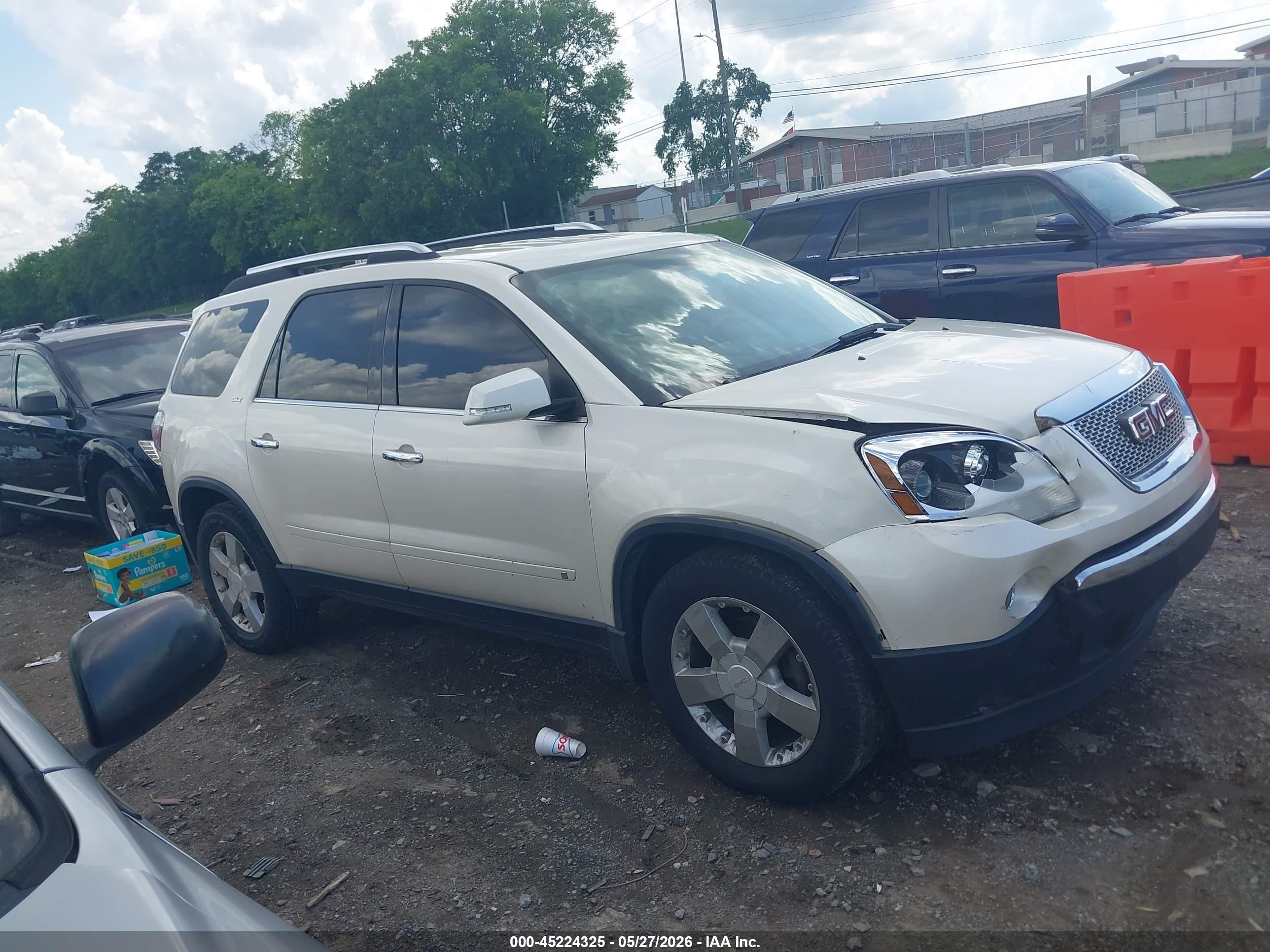 2009 Gmc Acadia Slt-2 White vin: 1GKER33D09J106441