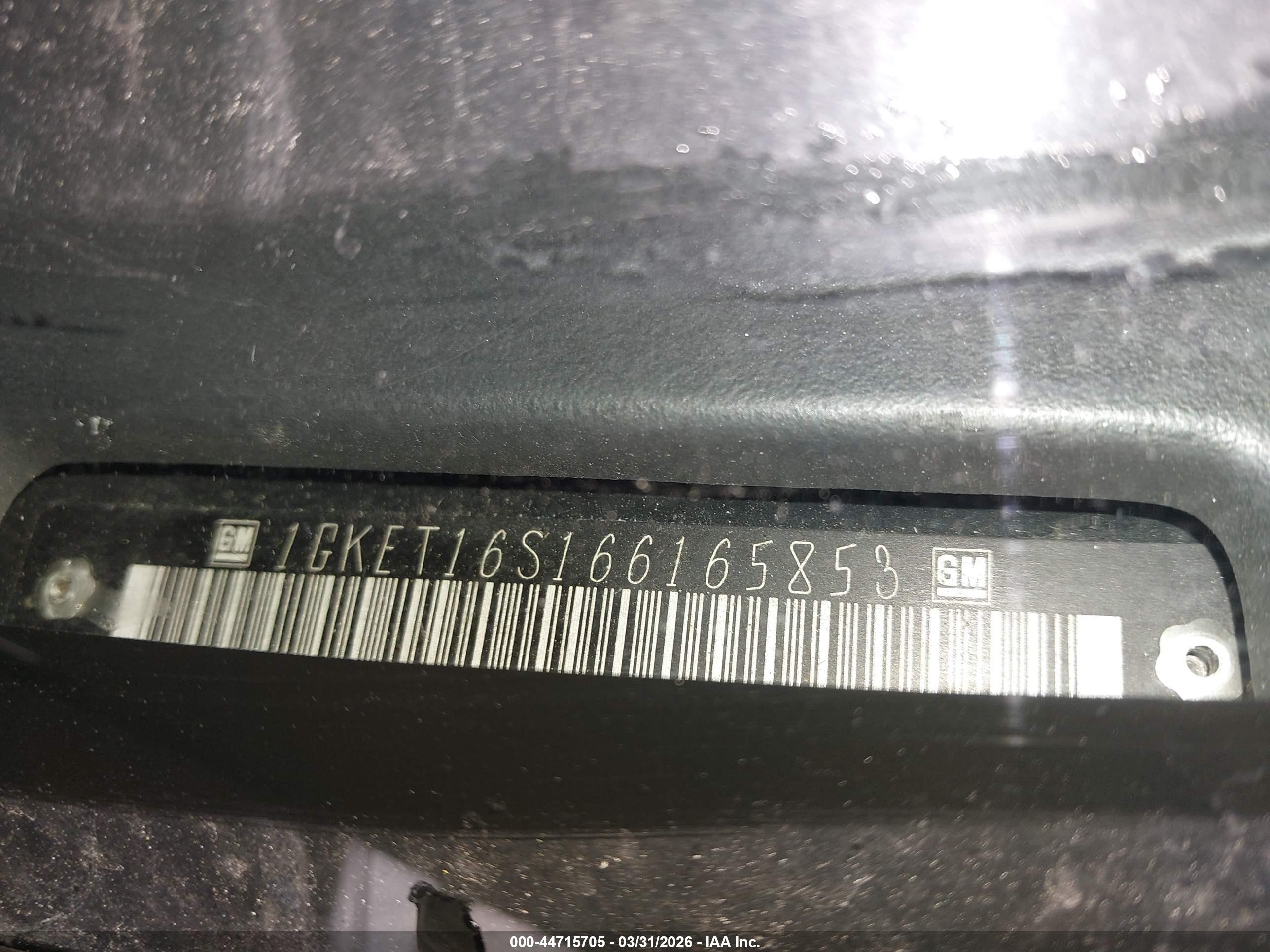 2006 Gmc Envoy Xl Slt Черный vin: 1GKET16S166165853