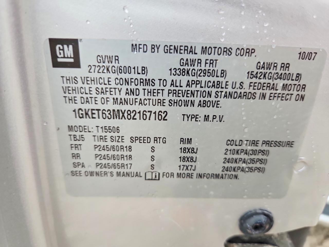 2008 Gmc Envoy Denali Серебряный vin: 1GKET63MX82167162