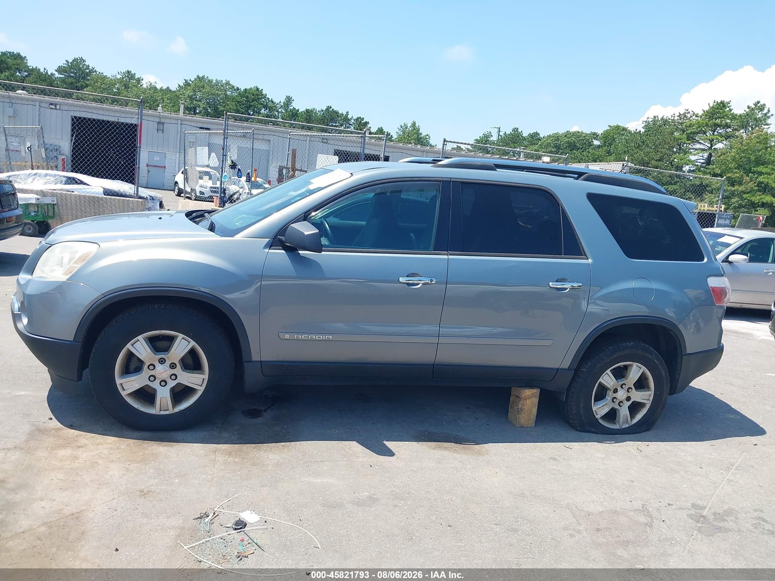 2008 Gmc Acadia Sle-1 Light Blue vin: 1GKEV13738J130418