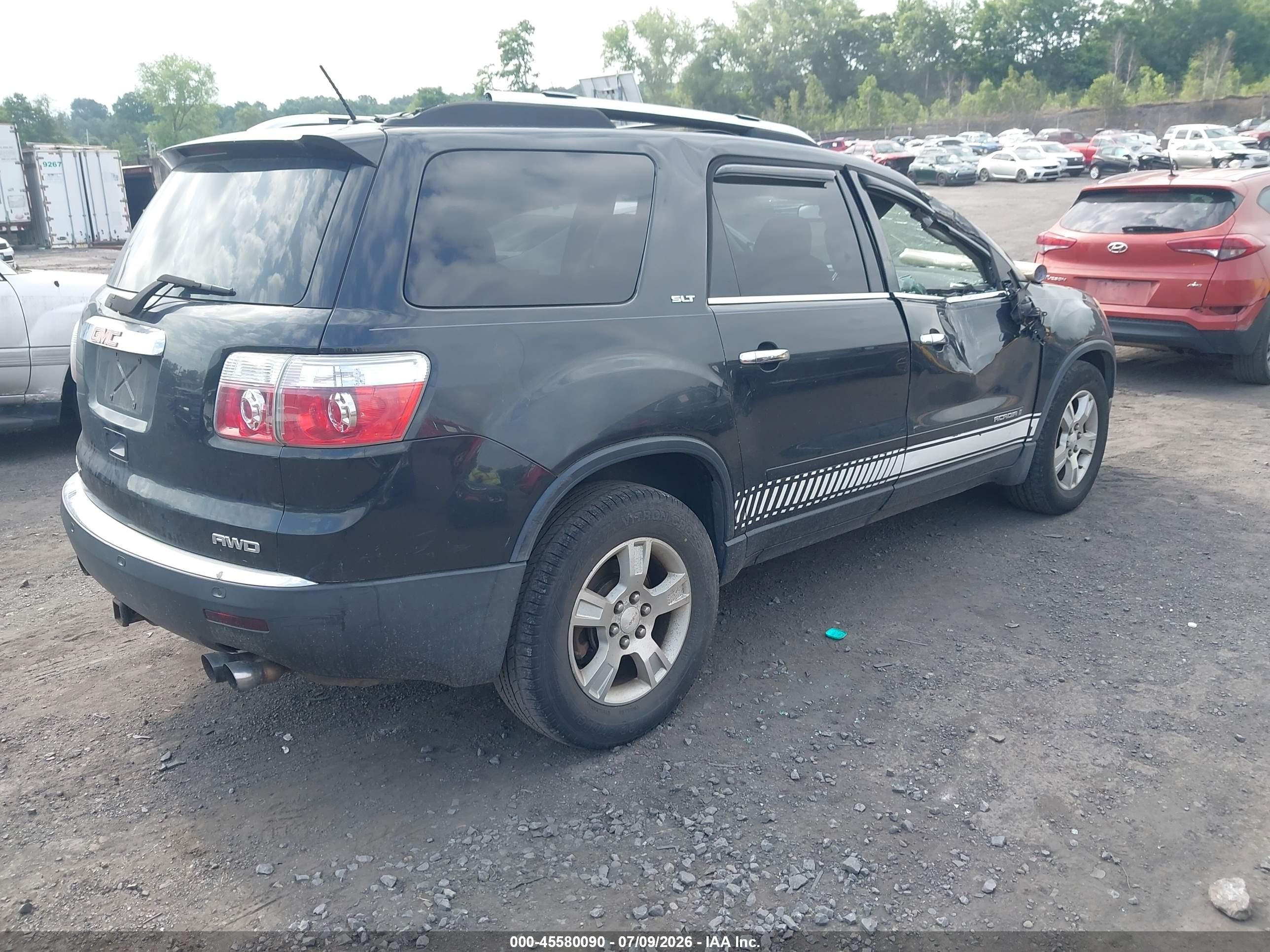 2008 Gmc Acadia Slt-1 Black vin: 1GKEV23708J265409