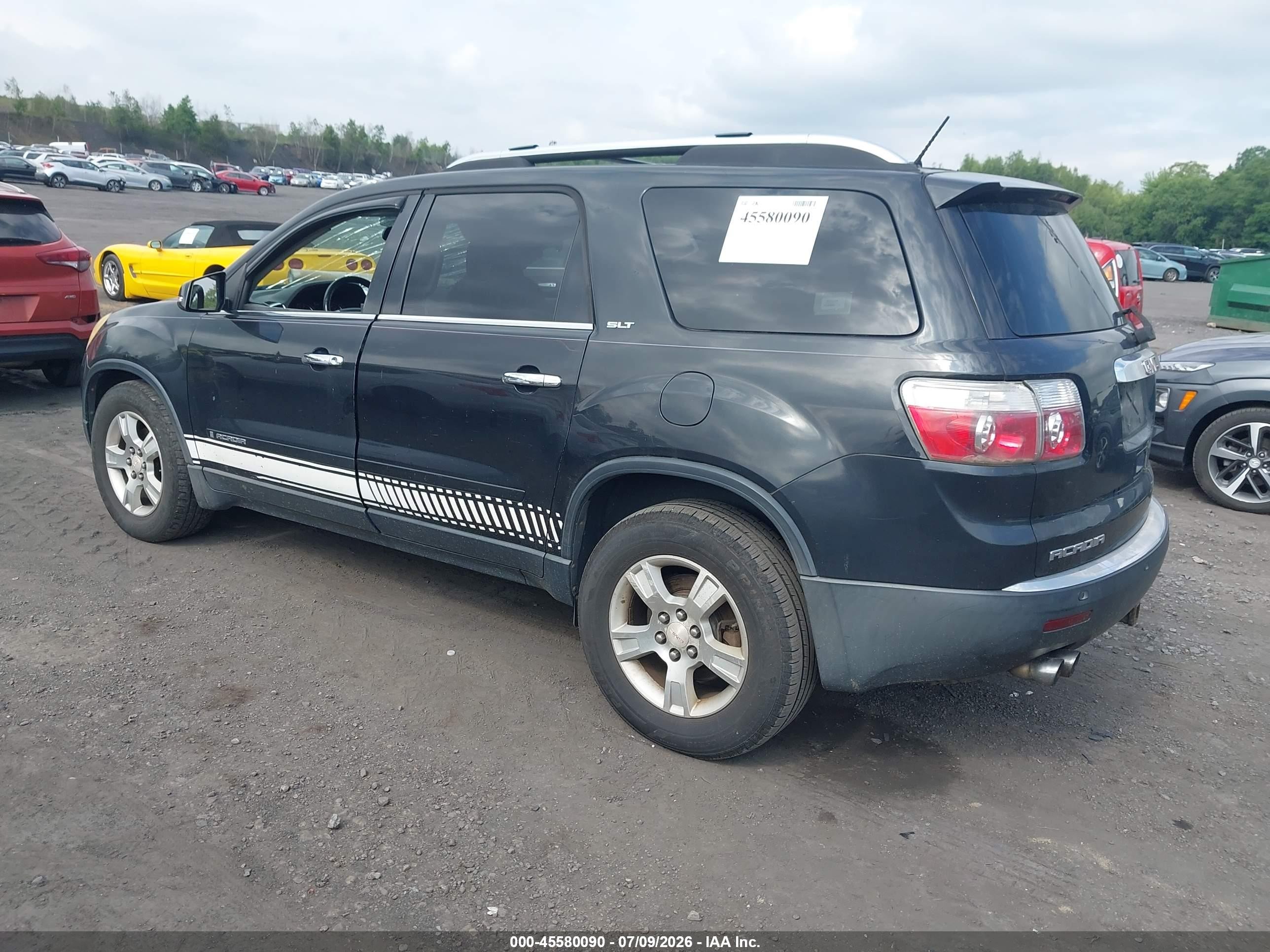 2008 Gmc Acadia Slt-1 Black vin: 1GKEV23708J265409
