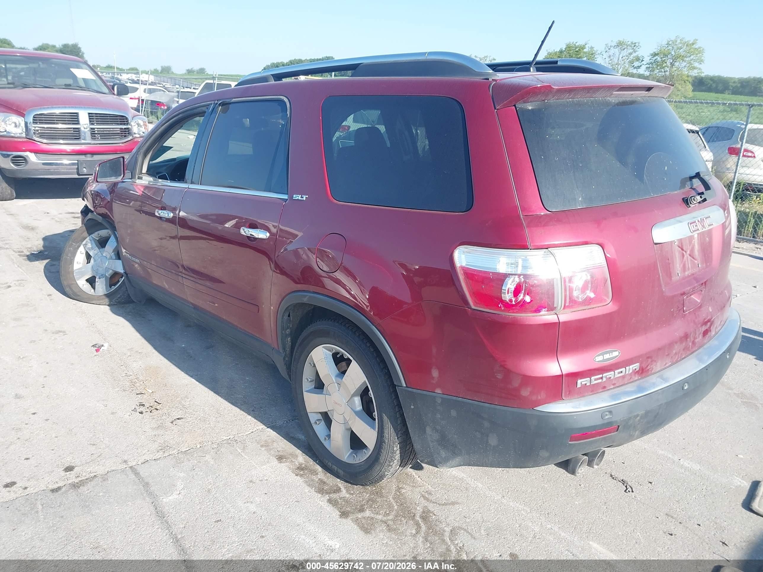 2008 Gmc Acadia Slt-1 Red vin: 1GKEV23728J261488