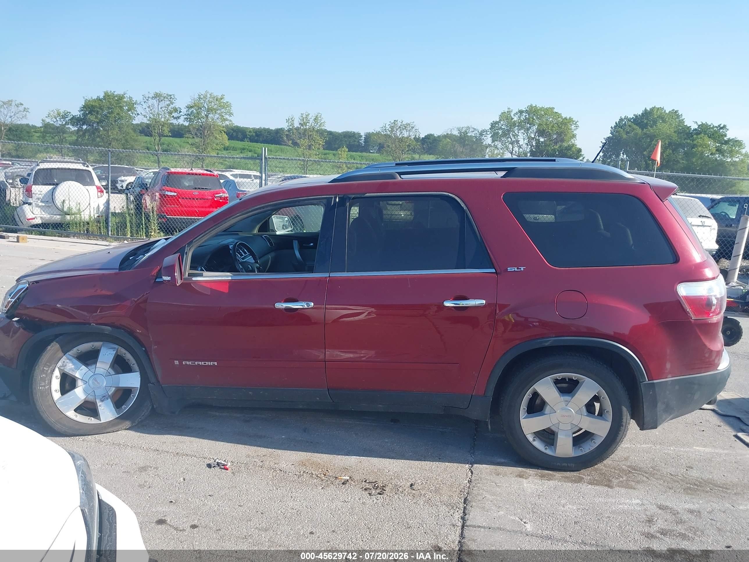 2008 Gmc Acadia Slt-1 Red vin: 1GKEV23728J261488