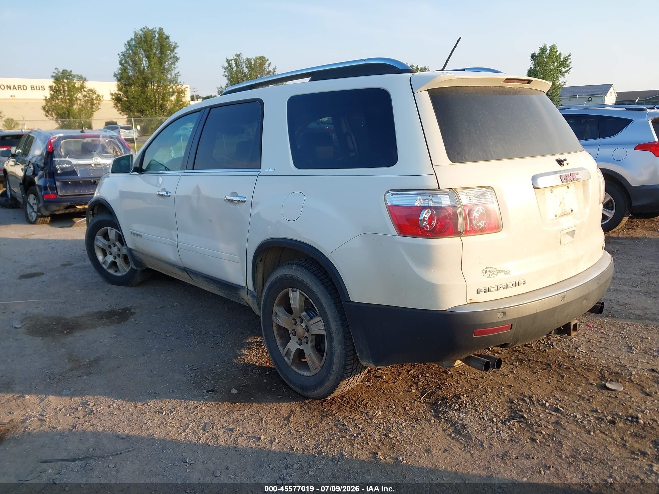 2008 Gmc Acadia Slt-1 White vin: 1GKEV23748J162672