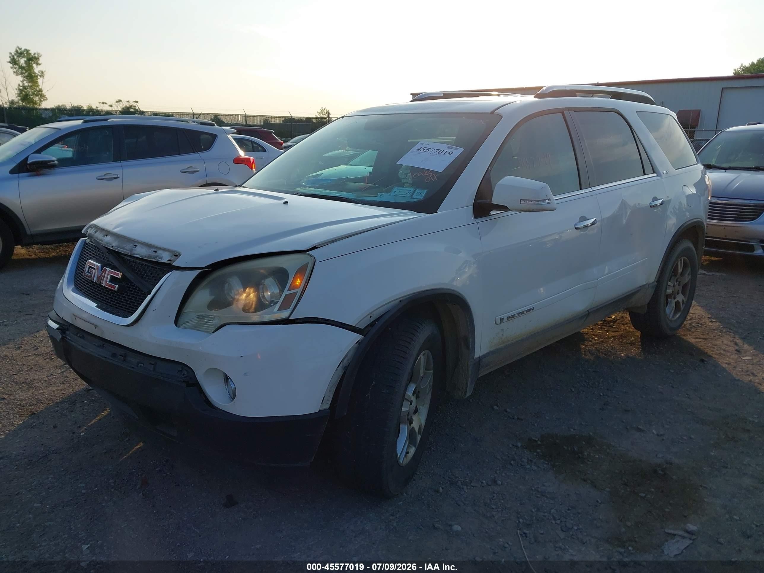 2008 Gmc Acadia Slt-1 White vin: 1GKEV23748J162672
