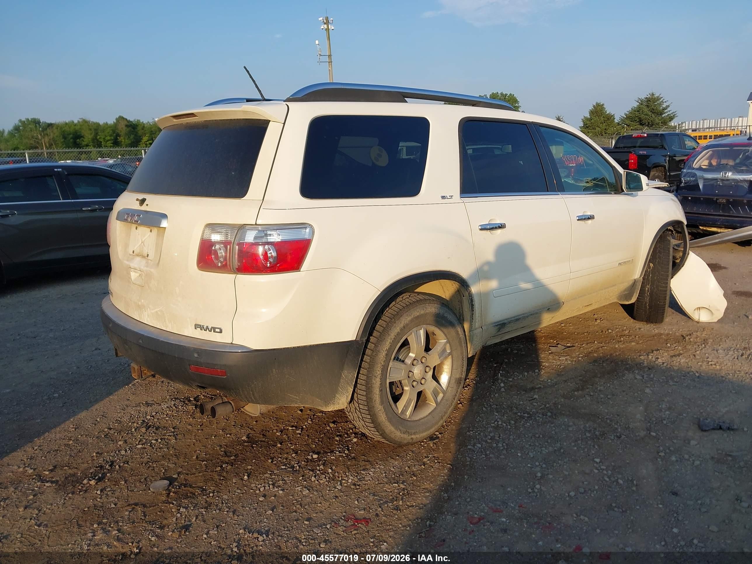 2008 Gmc Acadia Slt-1 White vin: 1GKEV23748J162672