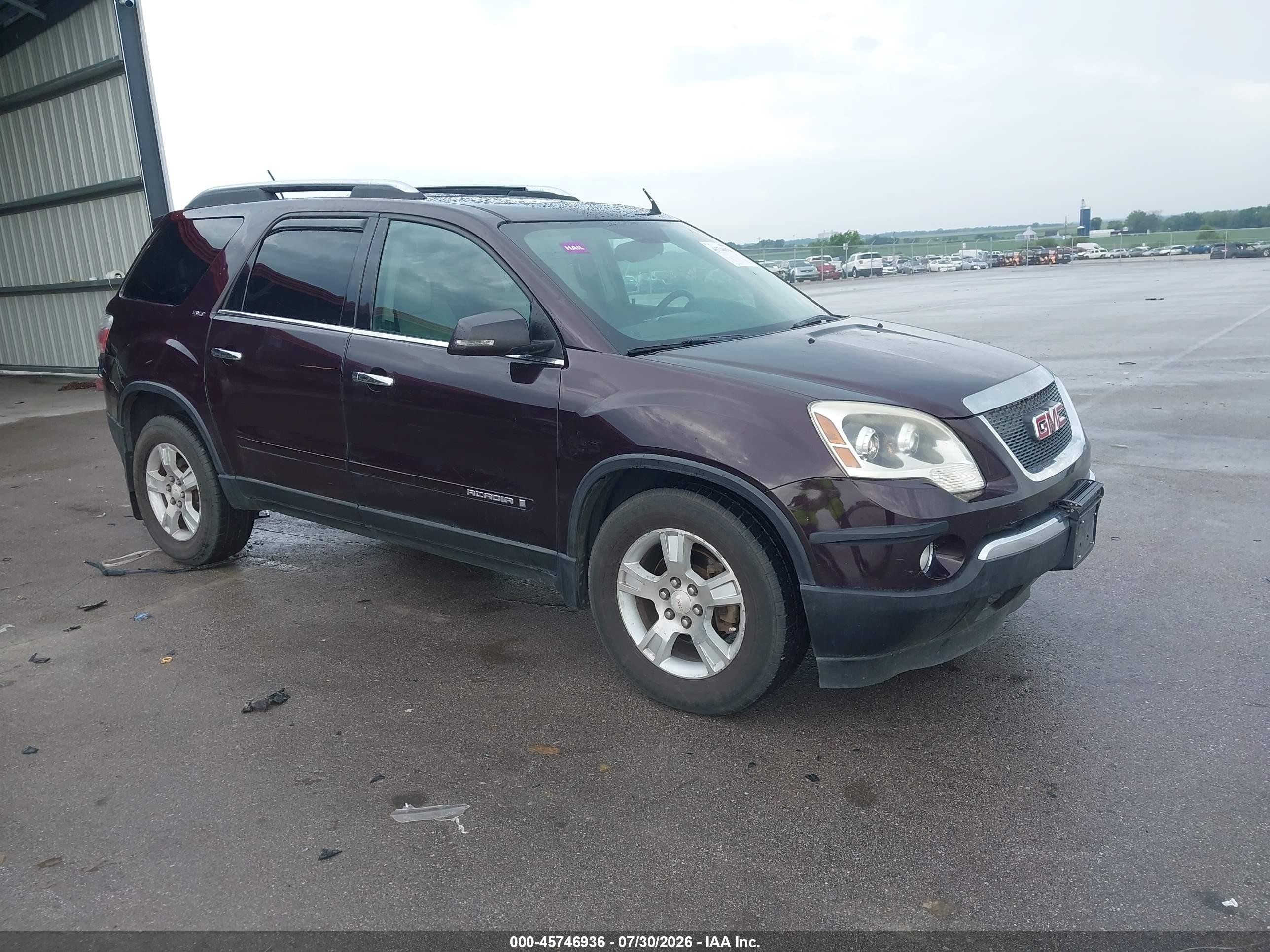2008 Gmc Acadia Slt-1 Maroon vin: 1GKEV23768J163662