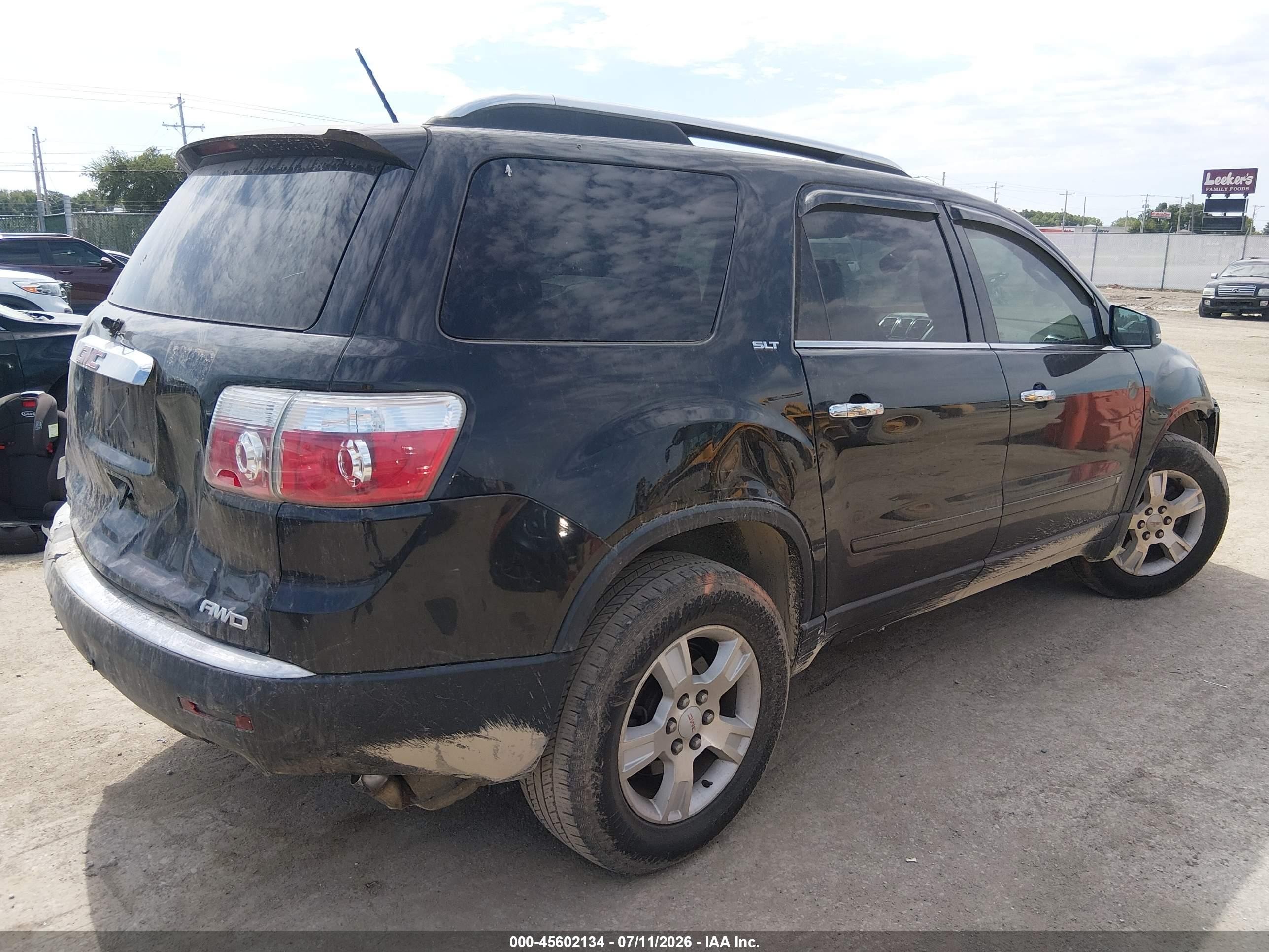 2009 Gmc Acadia Slt1 Black vin: 1GKEV23DX9J101401