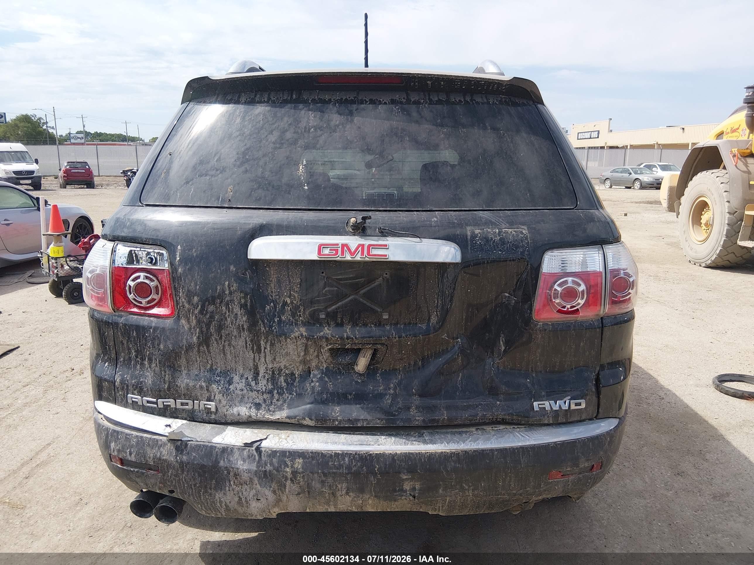 2009 Gmc Acadia Slt1 Black vin: 1GKEV23DX9J101401