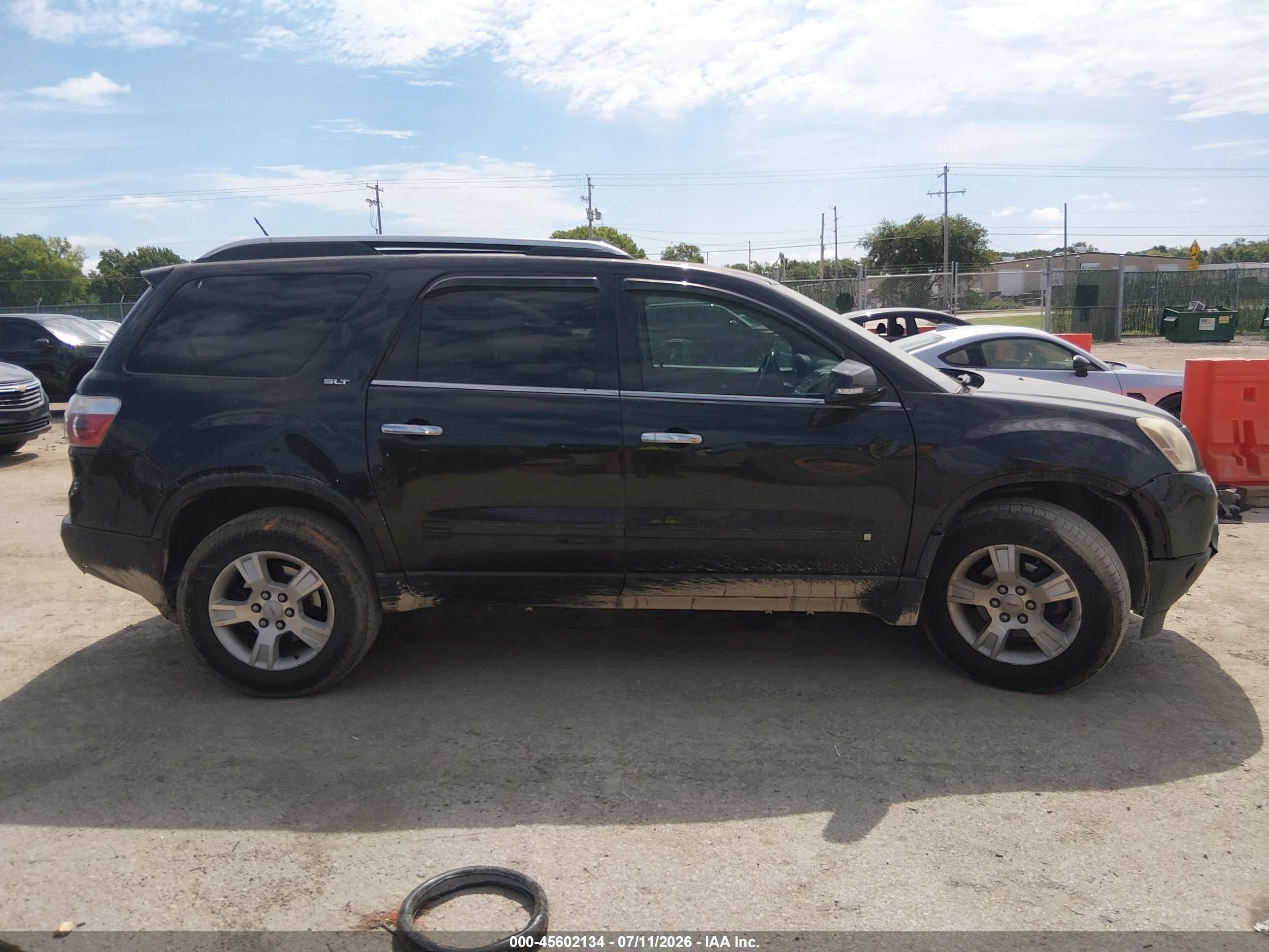 2009 Gmc Acadia Slt1 Black vin: 1GKEV23DX9J101401