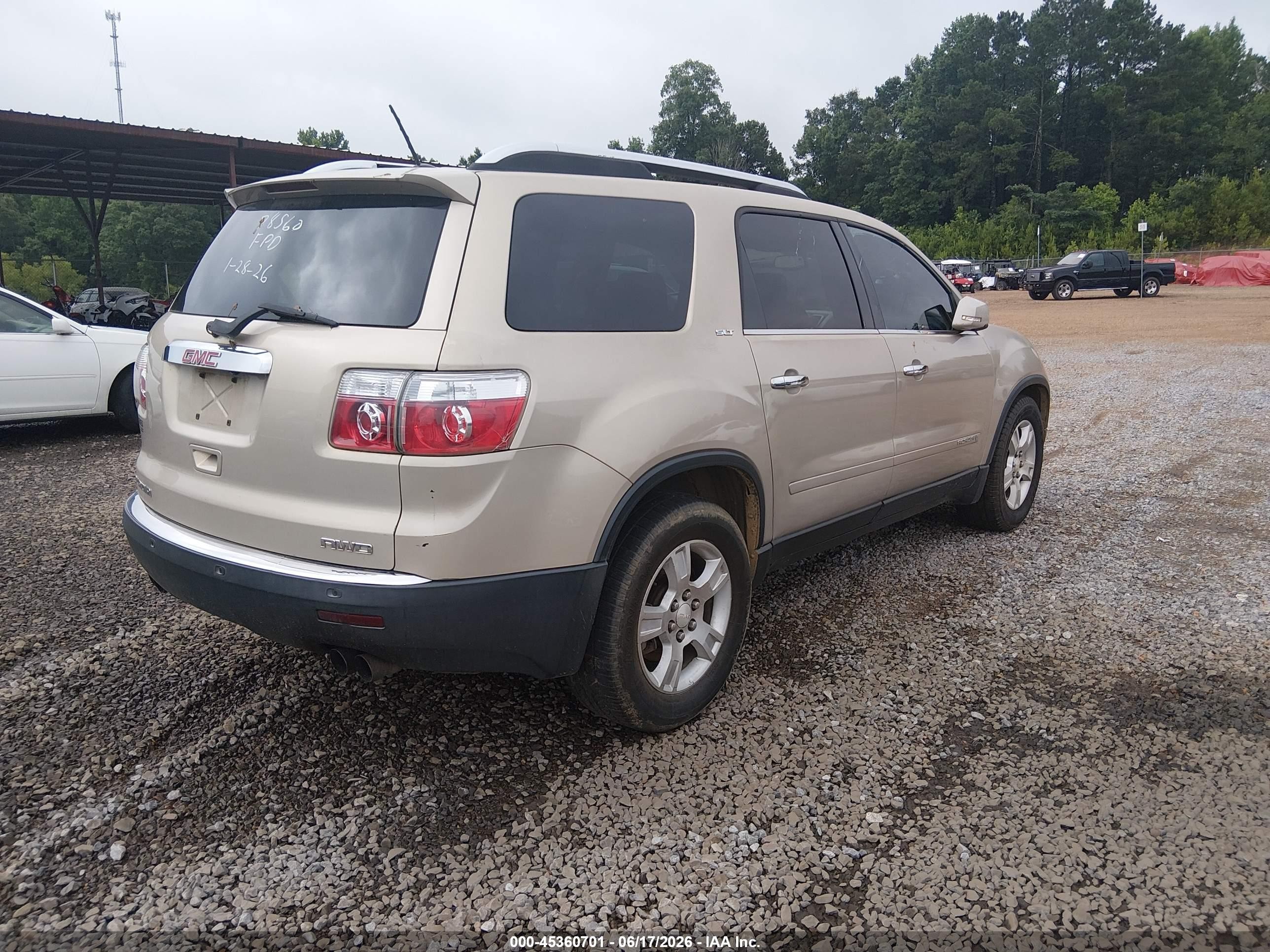 2008 Gmc Acadia Slt-2 Tan vin: 1GKEV33708J238538