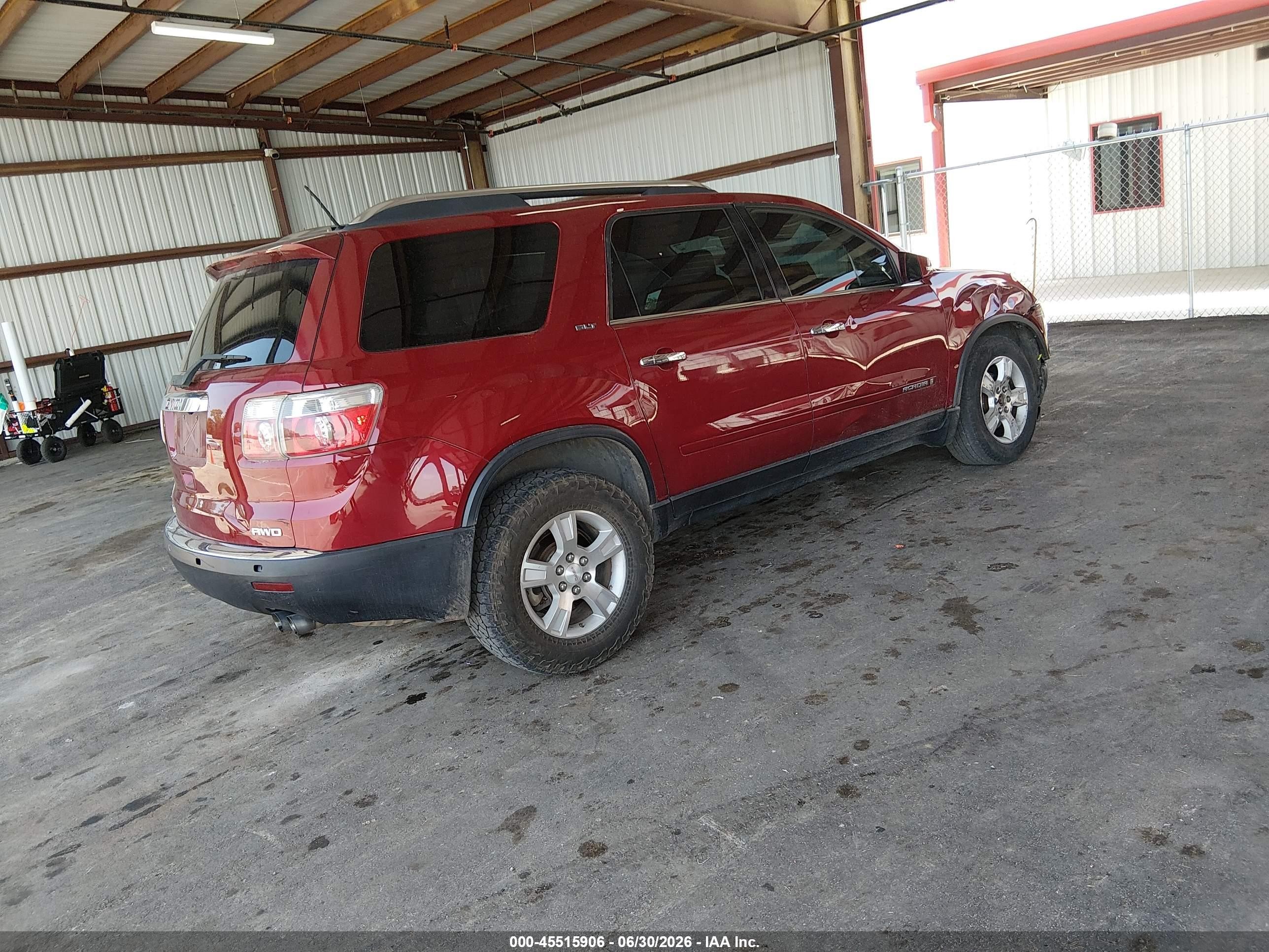 2008 Gmc Acadia Slt-2 Red vin: 1GKEV33718J198308
