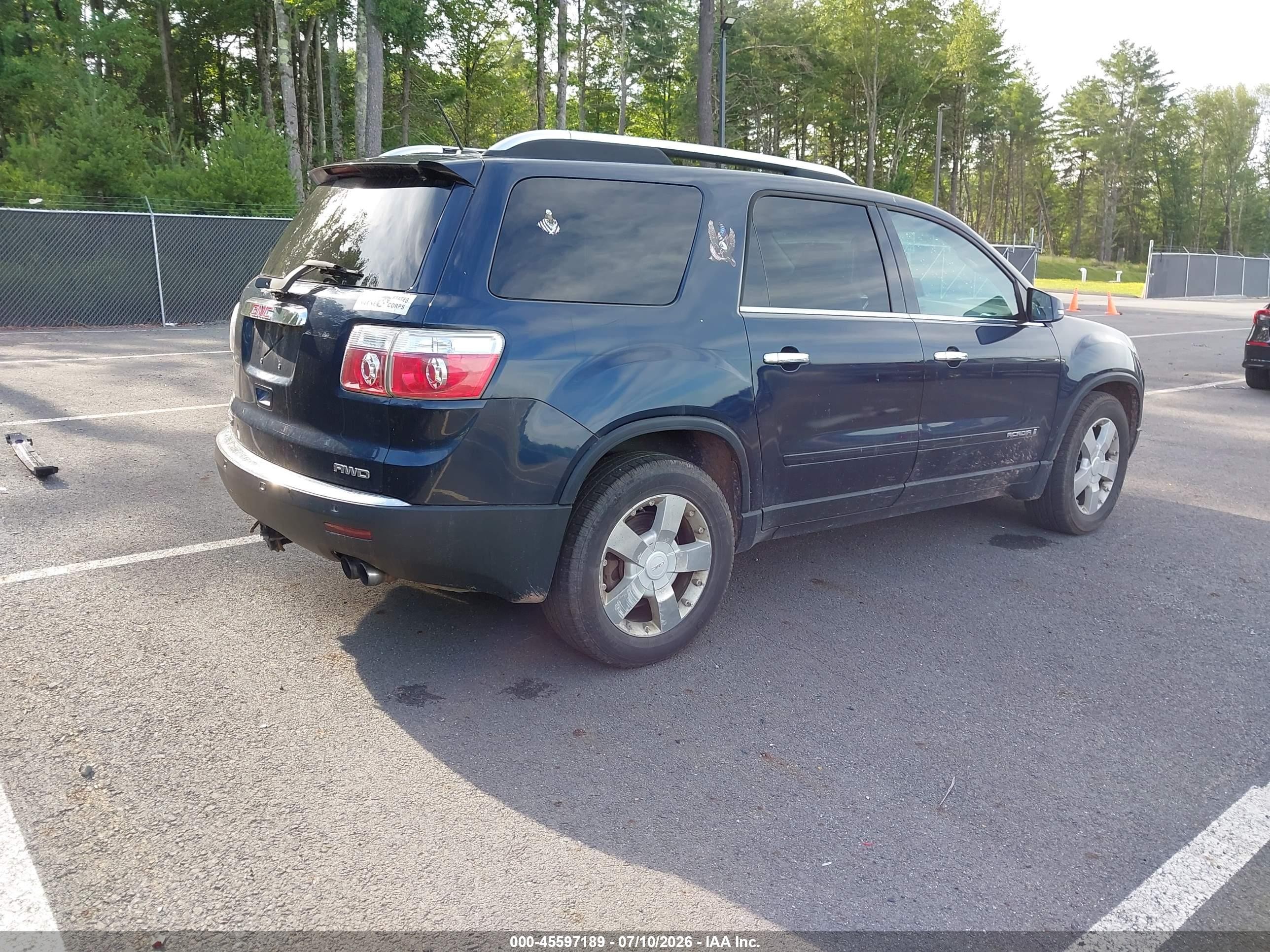 2008 Gmc Acadia Slt-2 Синий vin: 1GKEV33758J279781