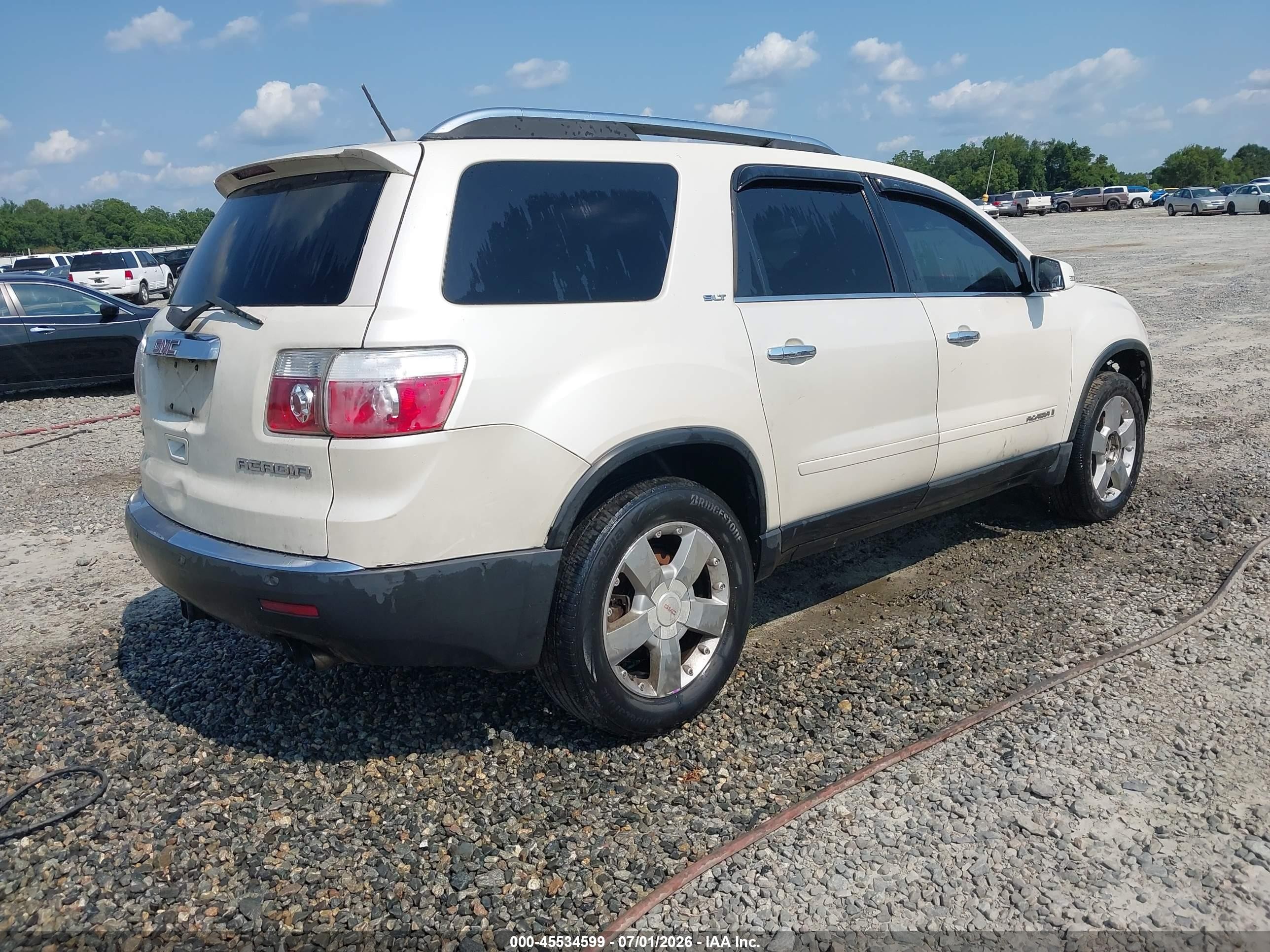 2008 Gmc Acadia Slt-2 White vin: 1GKEV33798J114896
