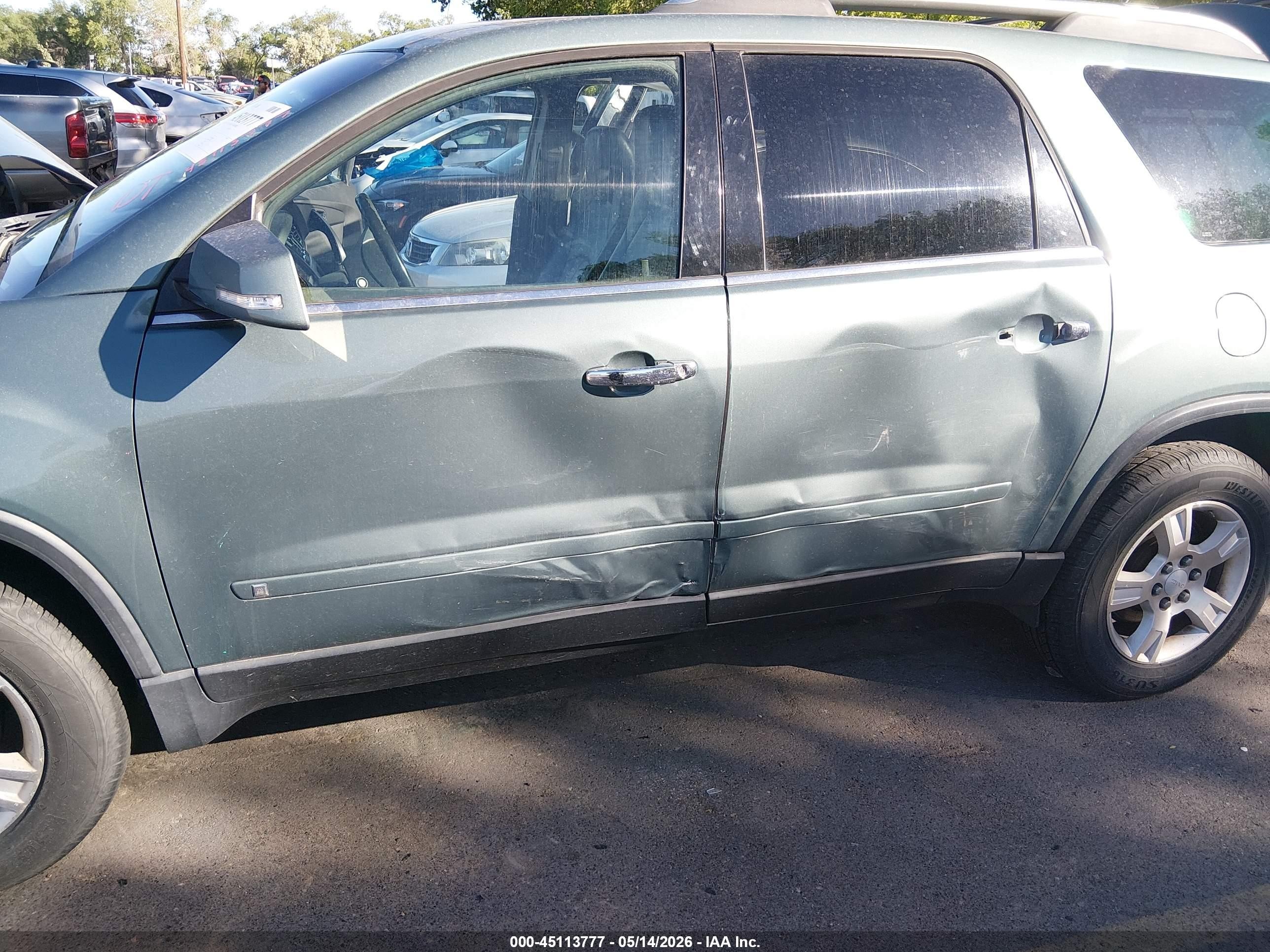 2009 Gmc Acadia Slt-2 Green vin: 1GKEV33D99J102478