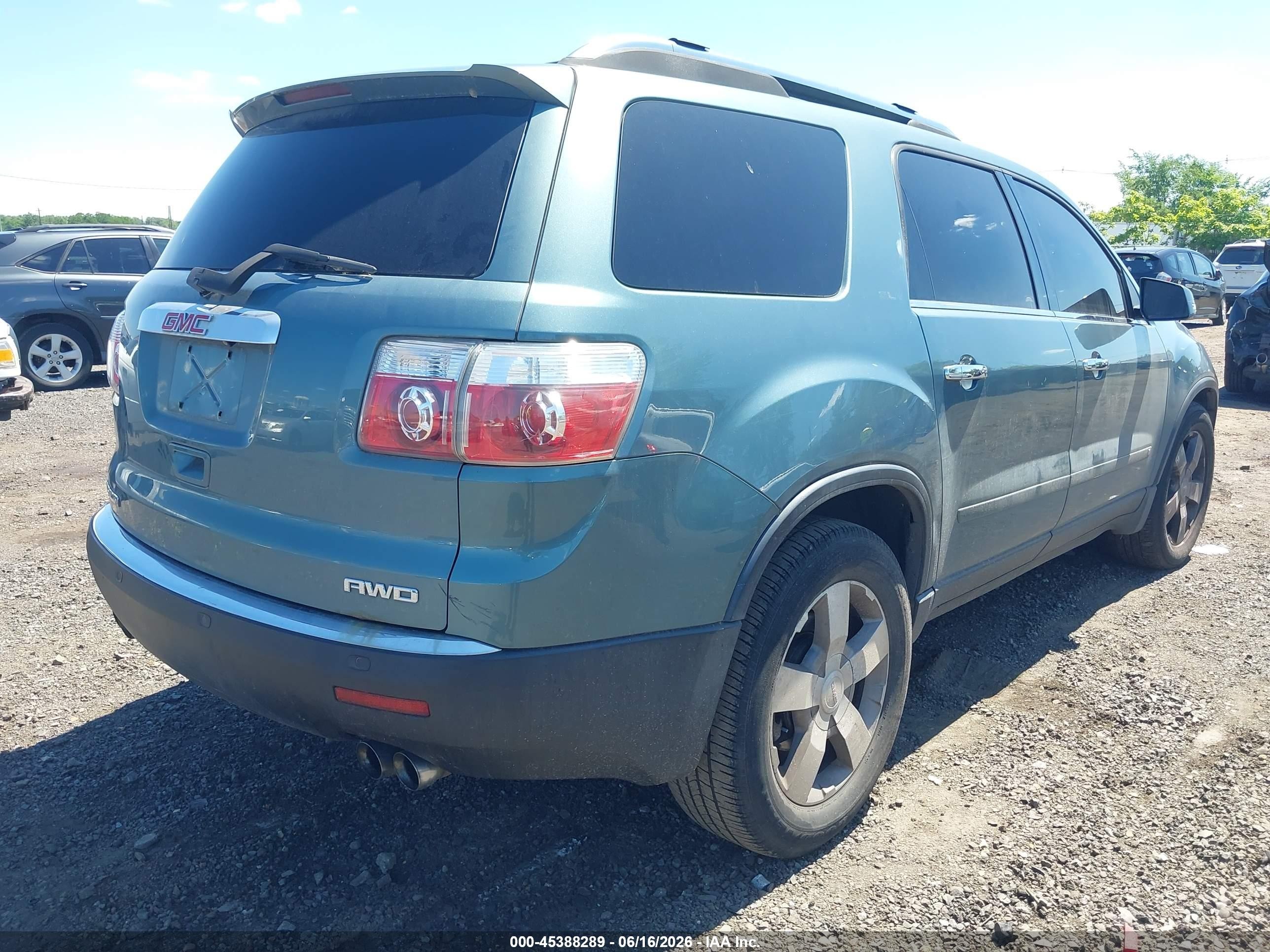2009 Gmc Acadia Slt-2 Light Blue vin: 1GKEV33D99J135884