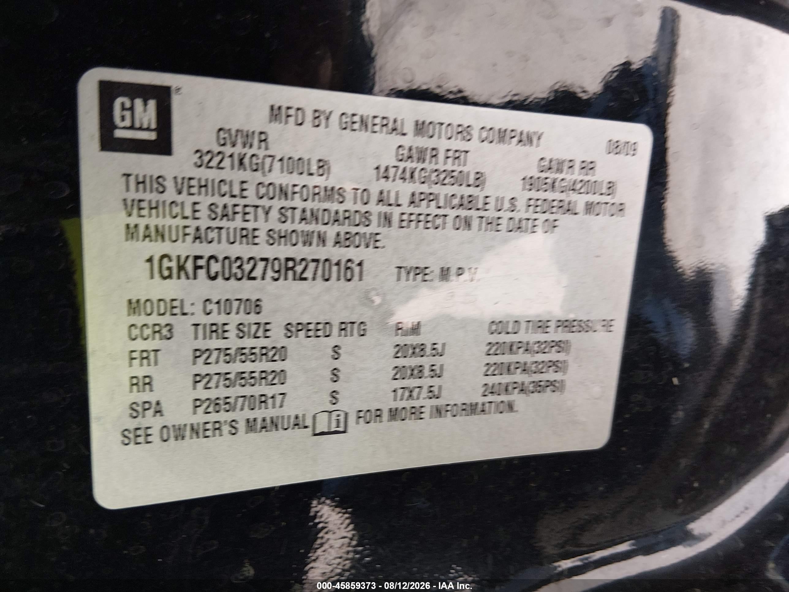2009 Gmc Yukon Denali Denali Black vin: 1GKFC03279R270161