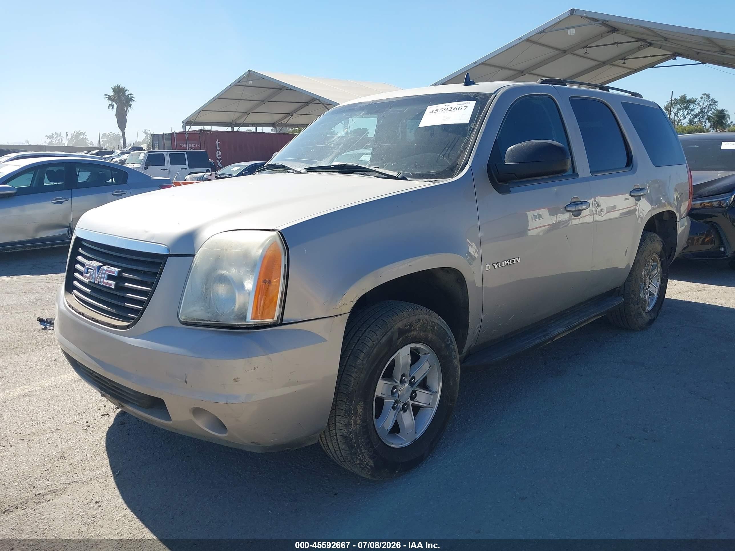 2007 Gmc Yukon Sle Gray vin: 1GKFC13057R315180
