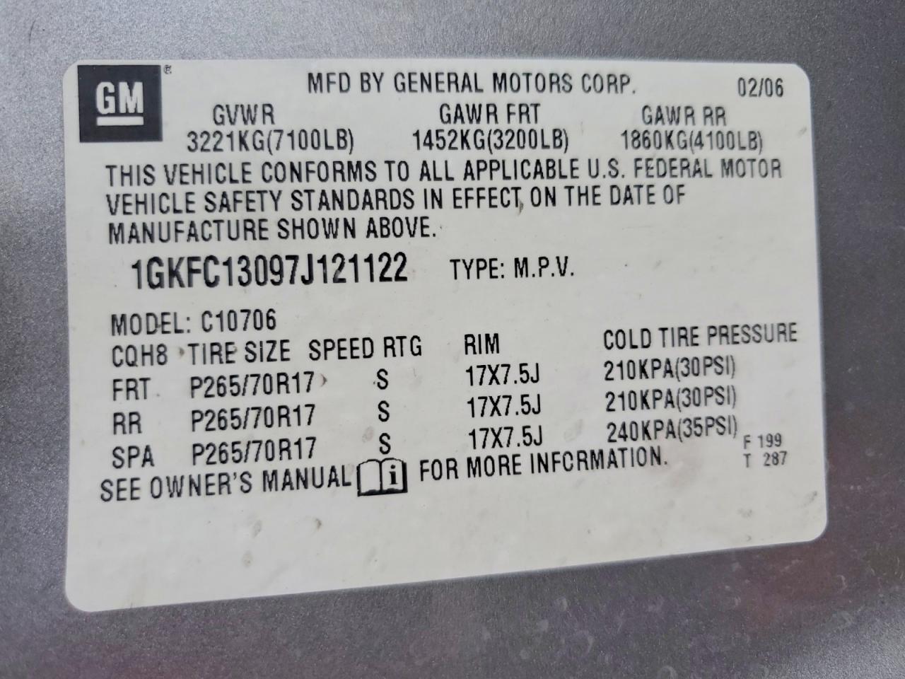 2007 Gmc Yukon Silver vin: 1GKFC13097J121122