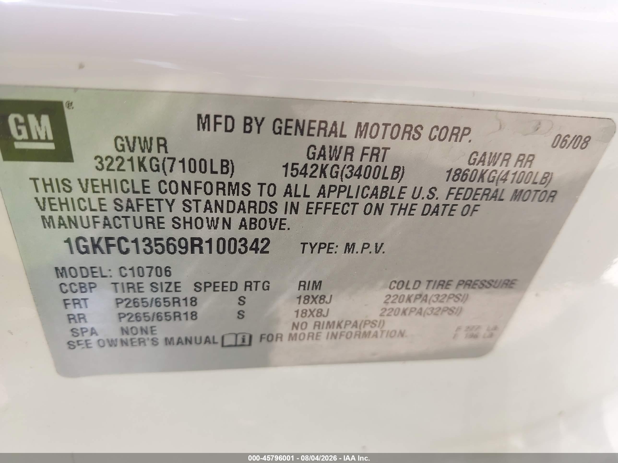 2009 Gmc Yukon Hybrid White vin: 1GKFC13569R100342