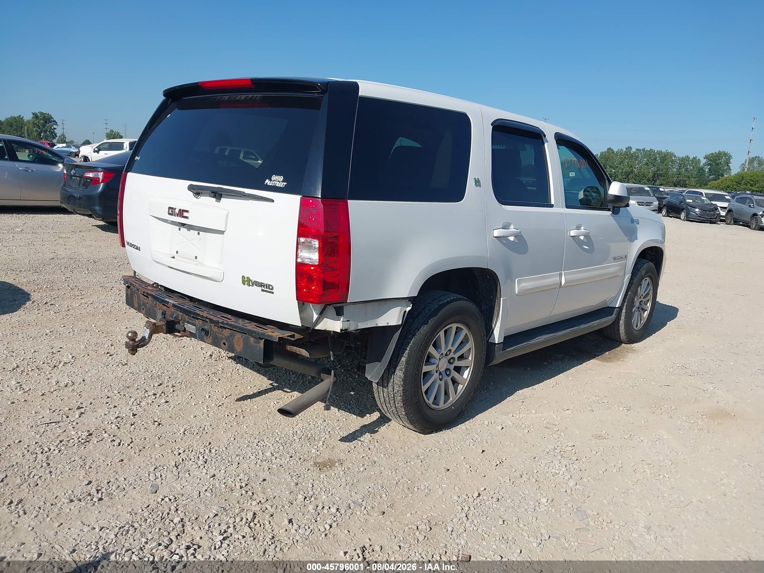 2009 Gmc Yukon Hybrid White vin: 1GKFC13569R100342