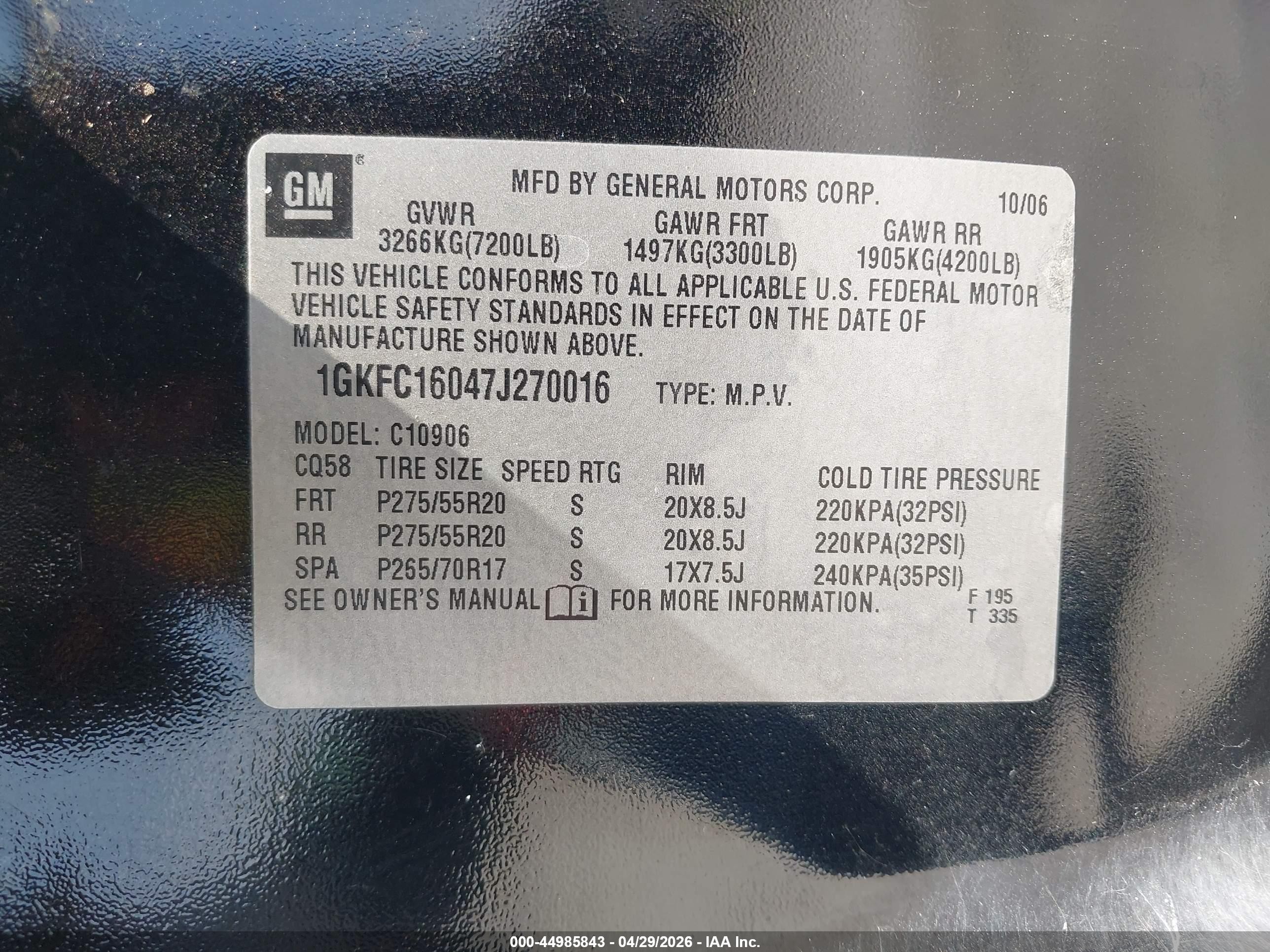 2007 Gmc Yukon Xl 1500 Slt Black vin: 1GKFC16047J270016
