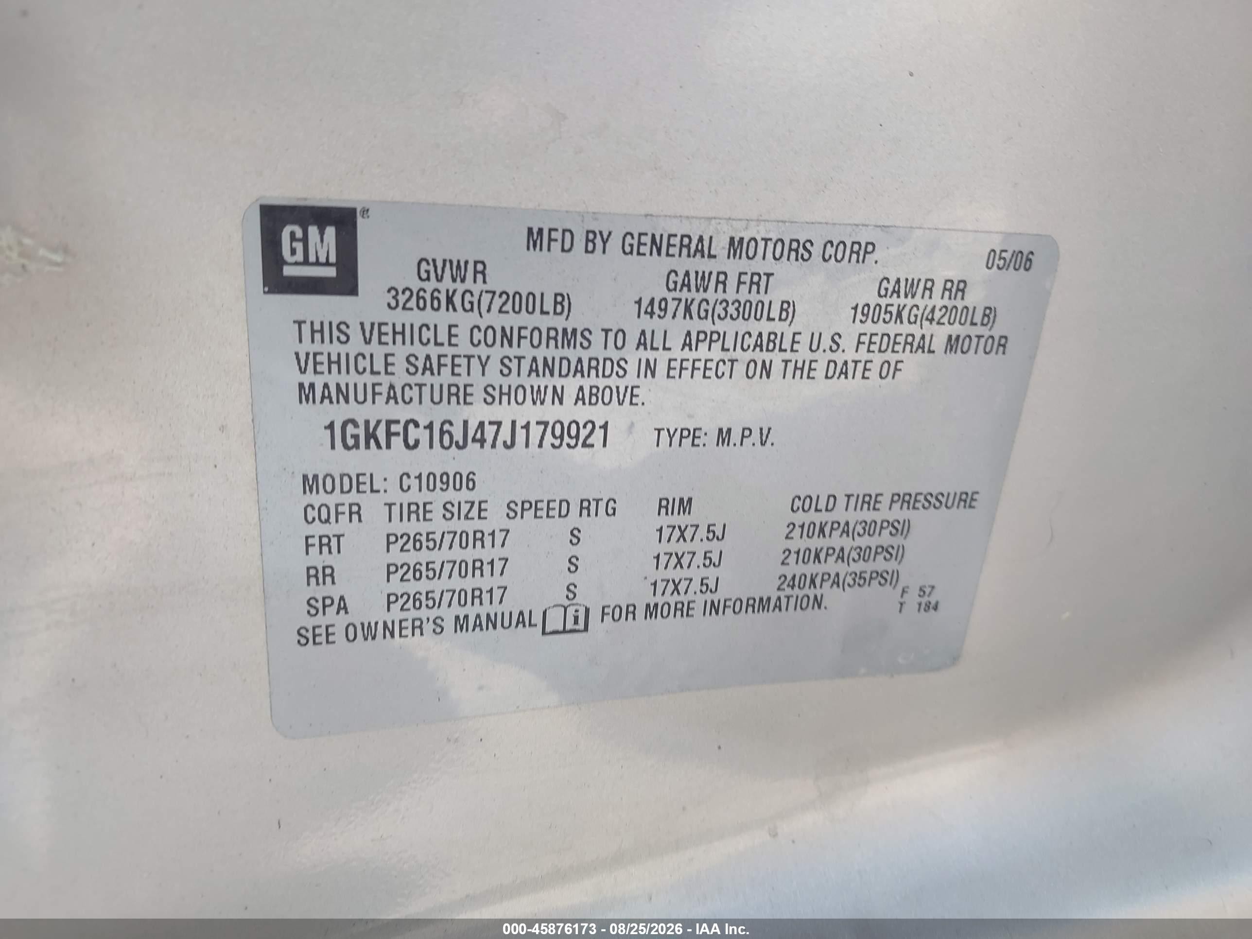 2007 Gmc Yukon Xl 1500 Commercial Fleet Коричневый vin: 1GKFC16J47J179921