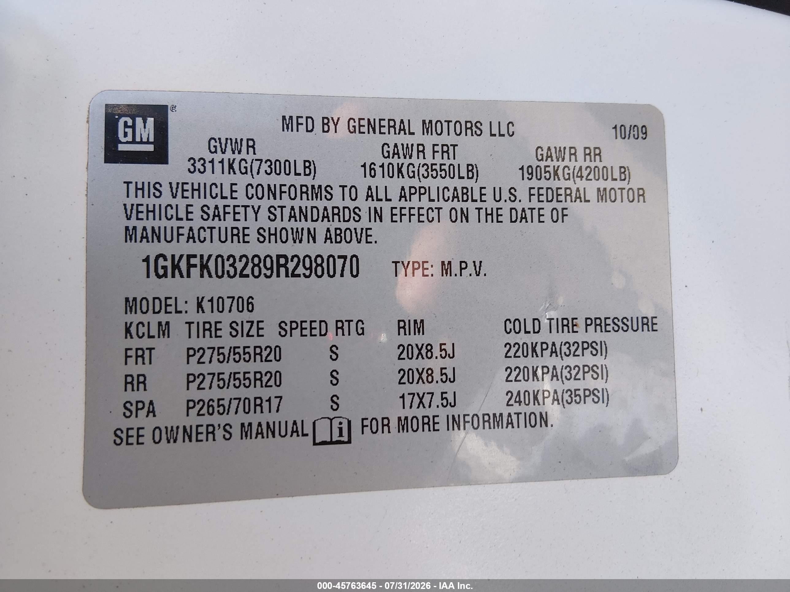 2009 Gmc Yukon Denali Denali White vin: 1GKFK03289R298070