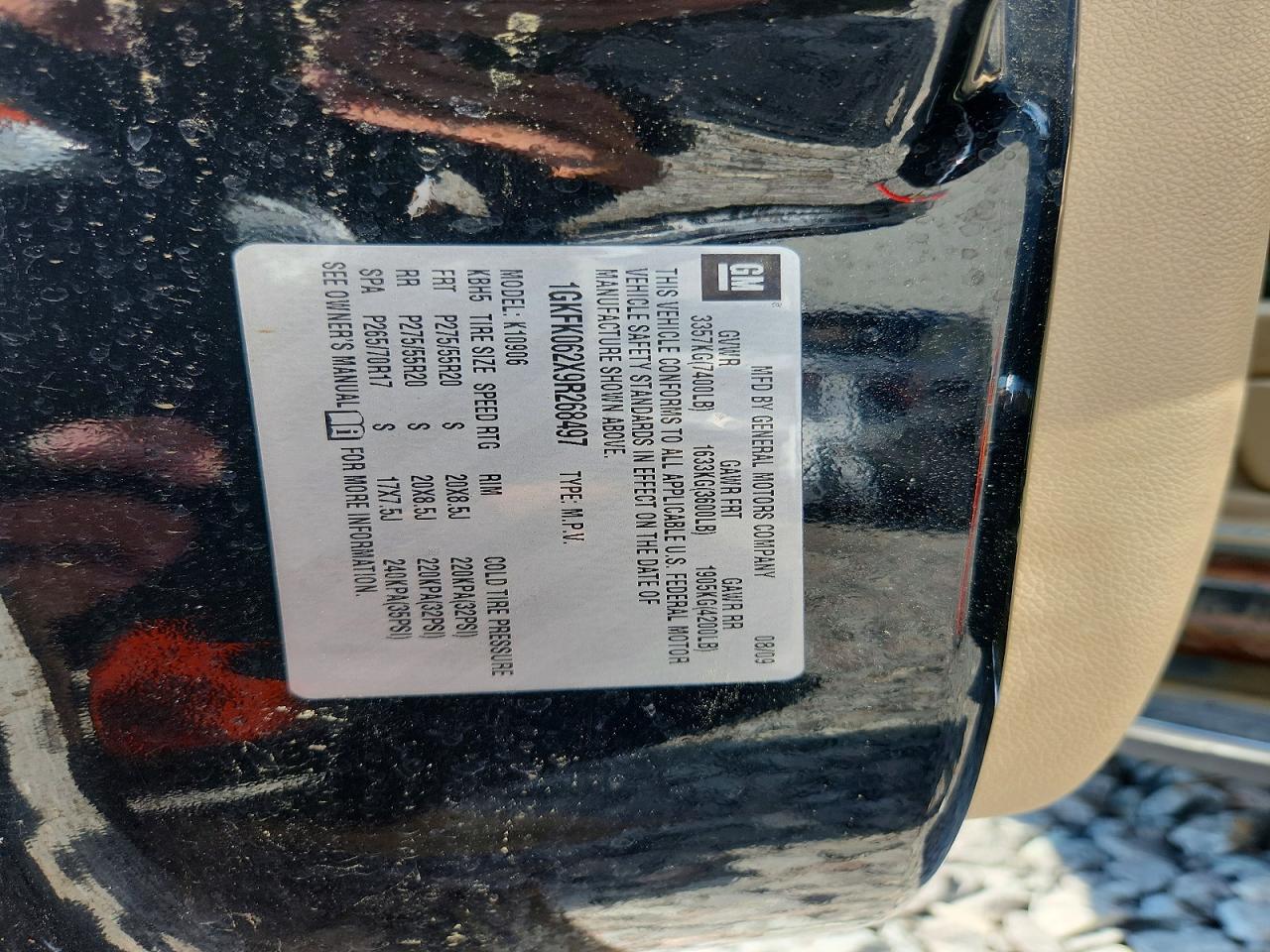 2009 Gmc Yukon Xl Denali Black vin: 1GKFK062X9R268497