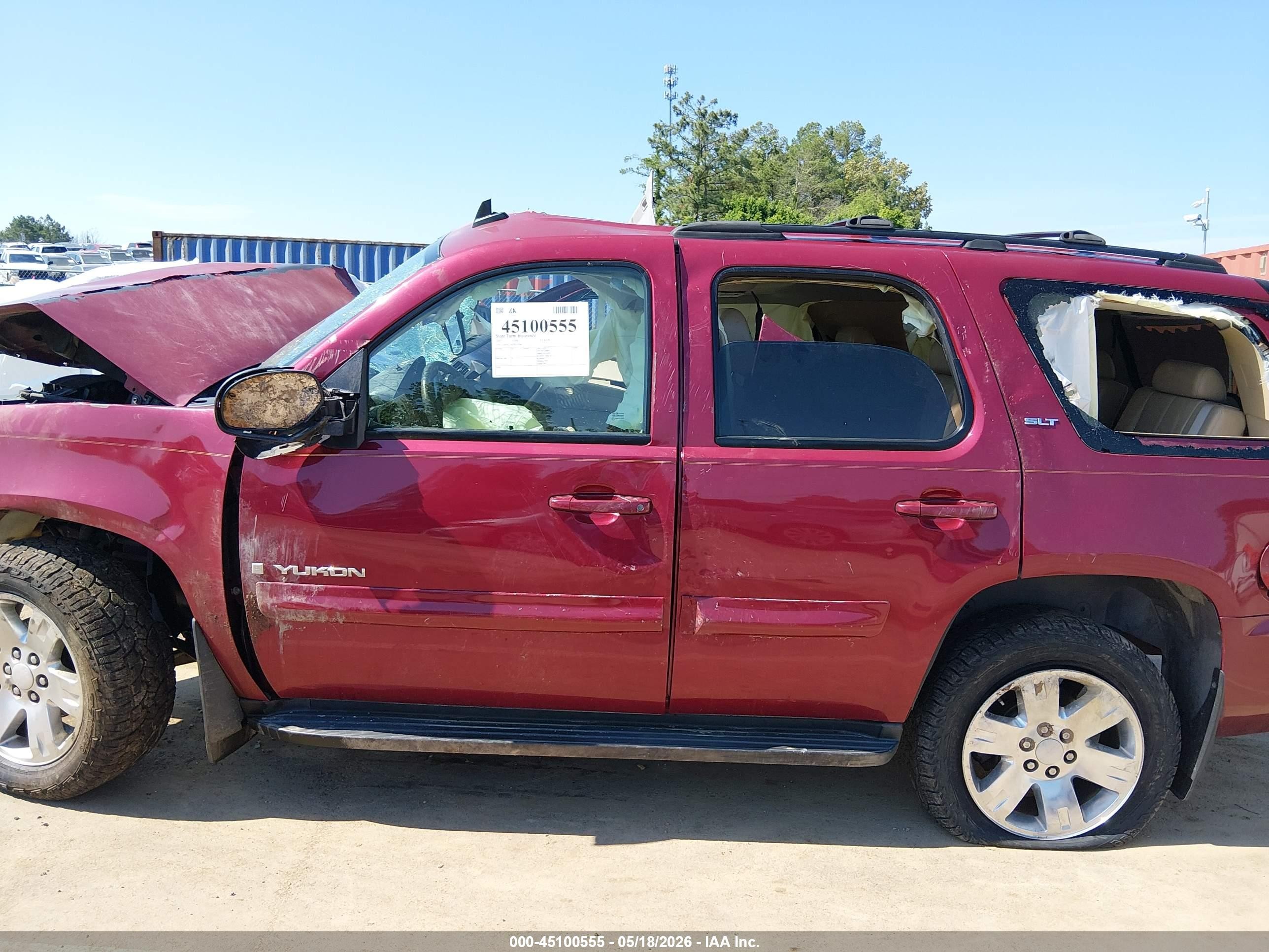 2007 Gmc Yukon Slt Burgundy vin: 1GKFK13007R187966