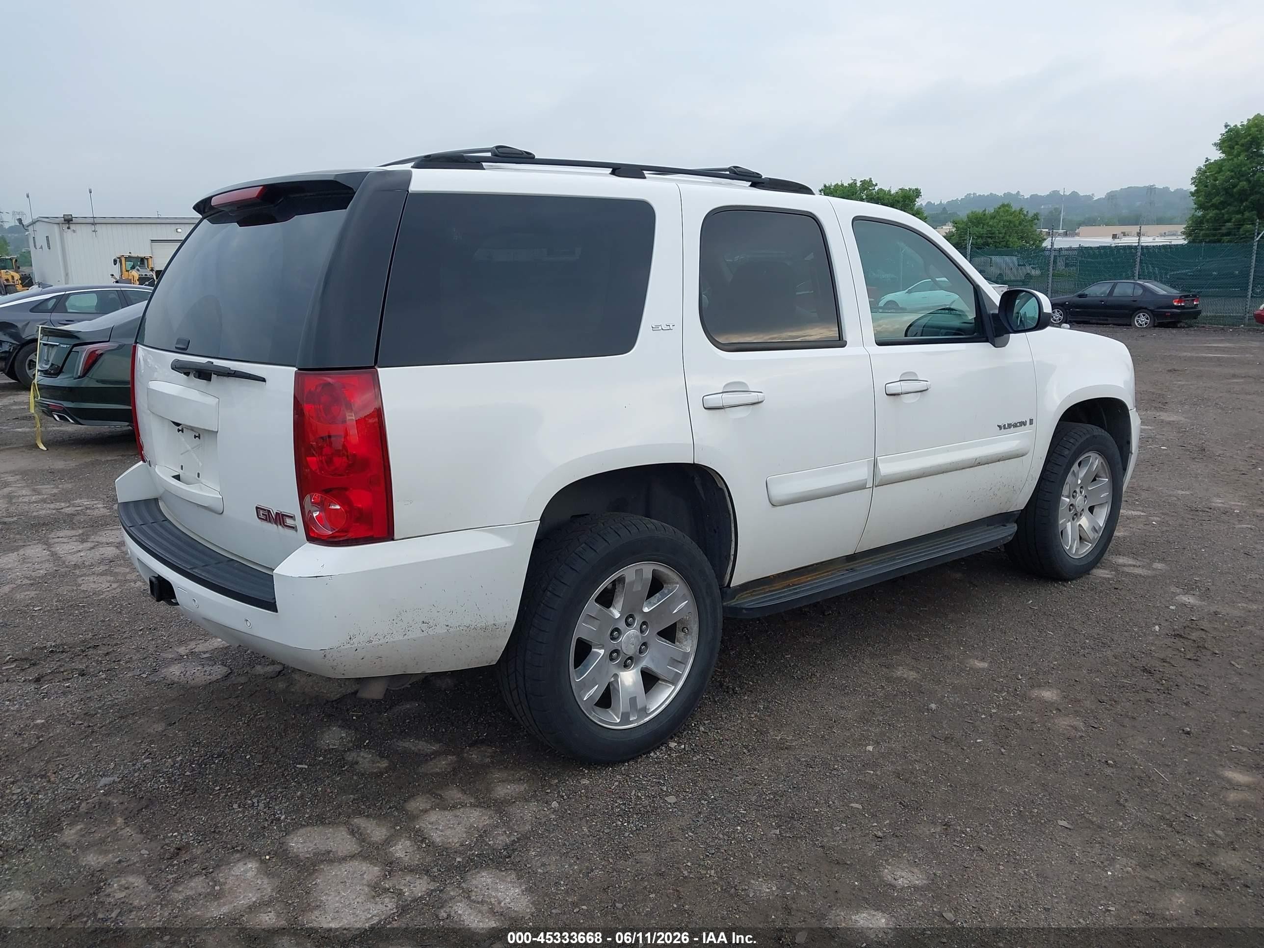 2007 Gmc Yukon Slt White vin: 1GKFK13027R221499