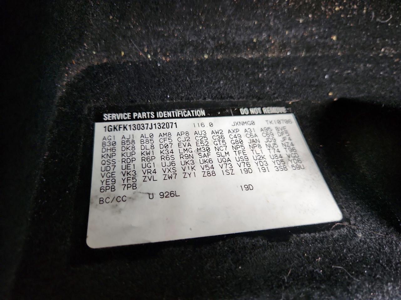2007 Gmc Yukon Gray vin: 1GKFK13037J132071