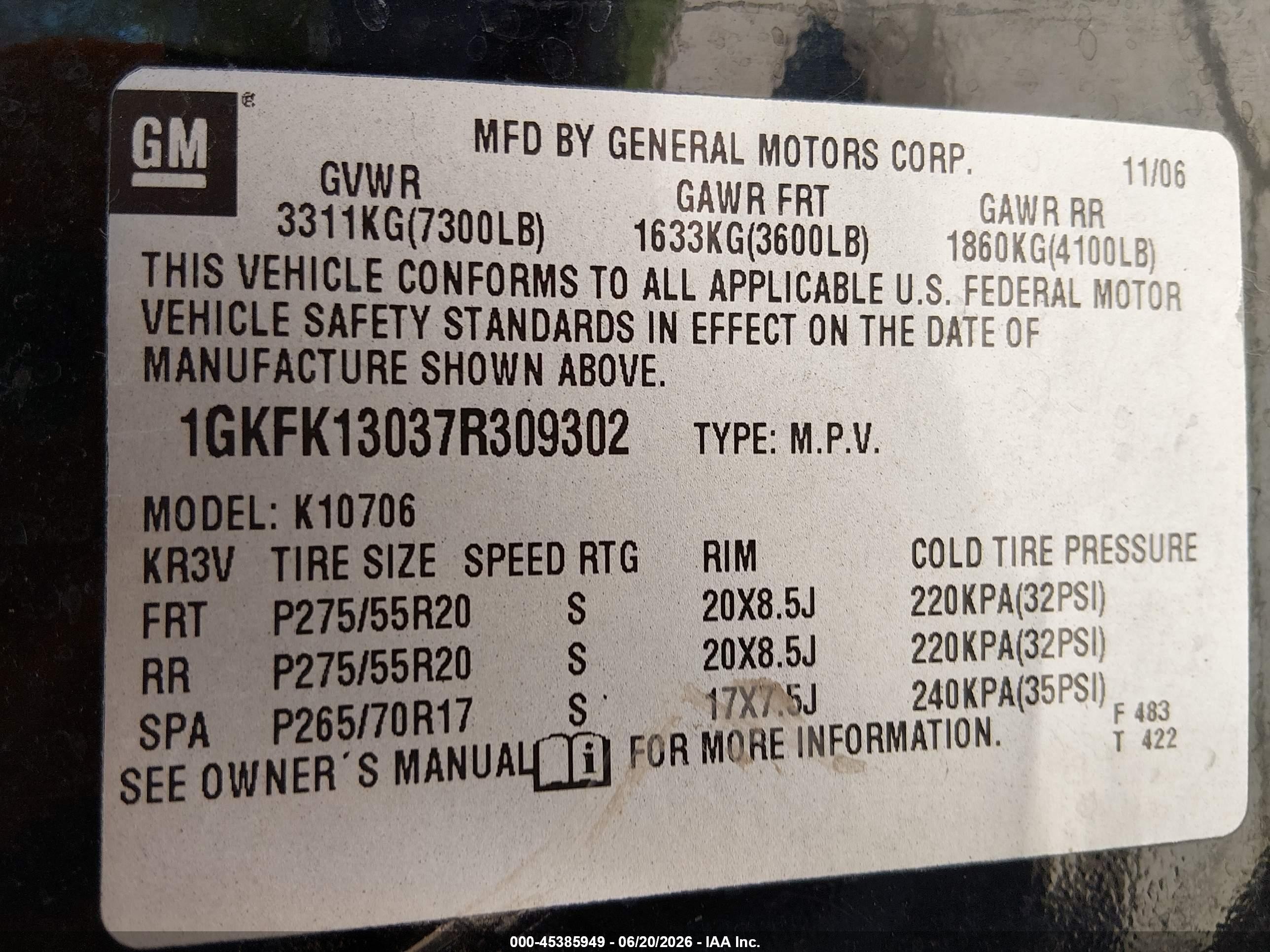 2007 Gmc Yukon Slt Black vin: 1GKFK13037R309302