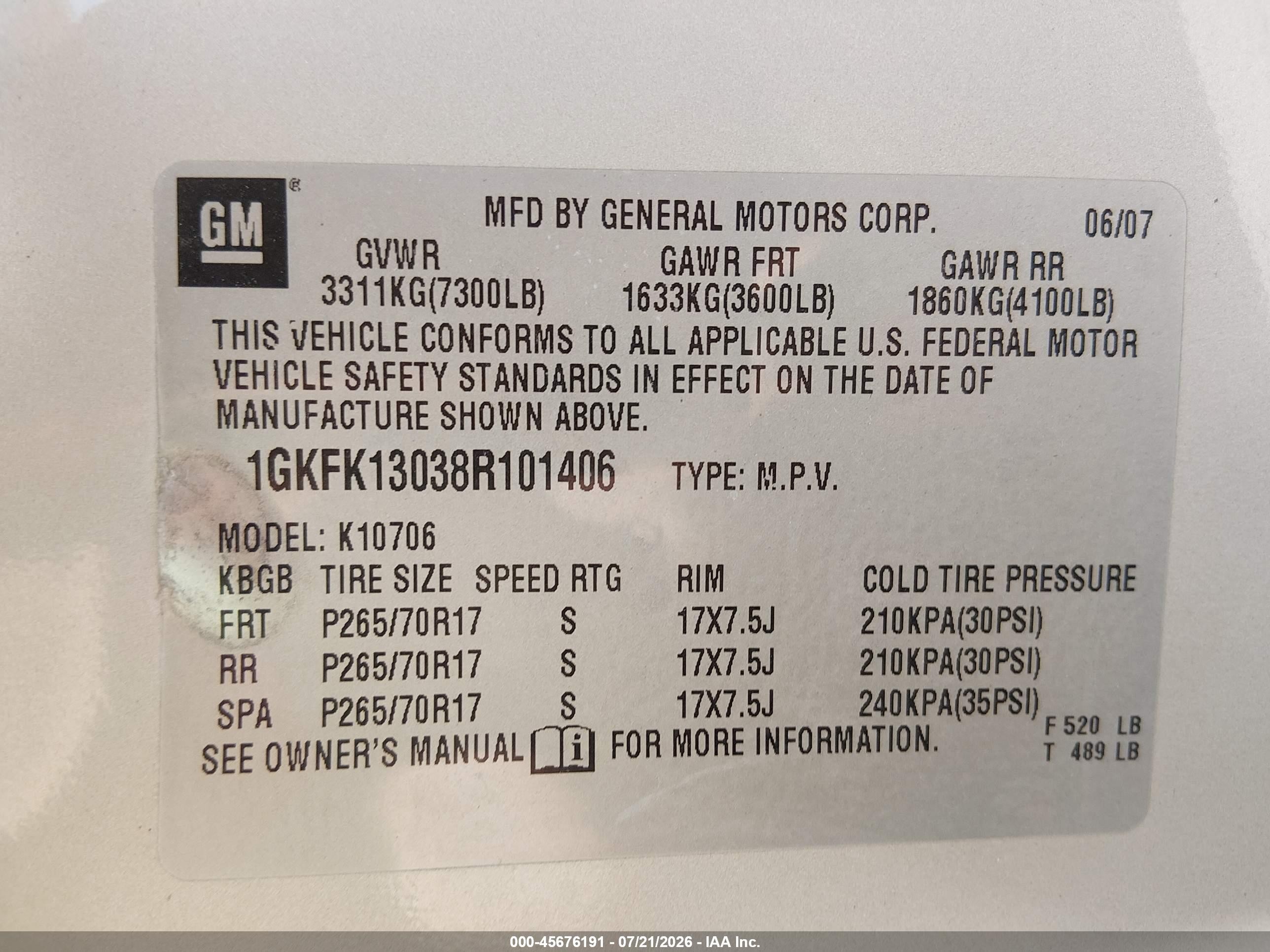 2008 Gmc Yukon Slt Gold vin: 1GKFK13038R101406