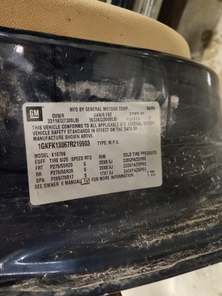2007 Gmc Yukon Blue vin: 1GKFK13067R219903