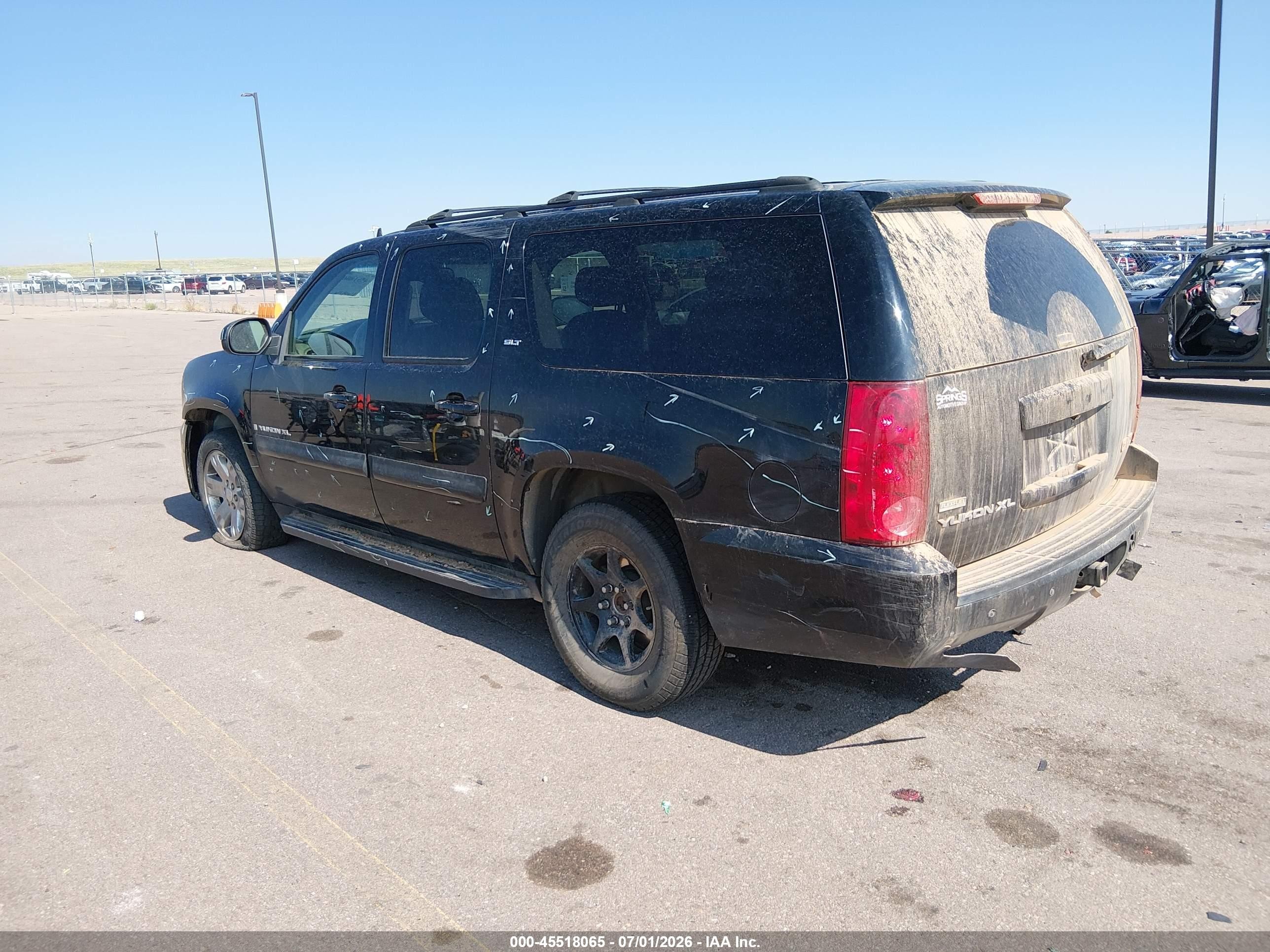 2007 Gmc Yukon Xl Slt Black vin: 1GKFK16367J108448