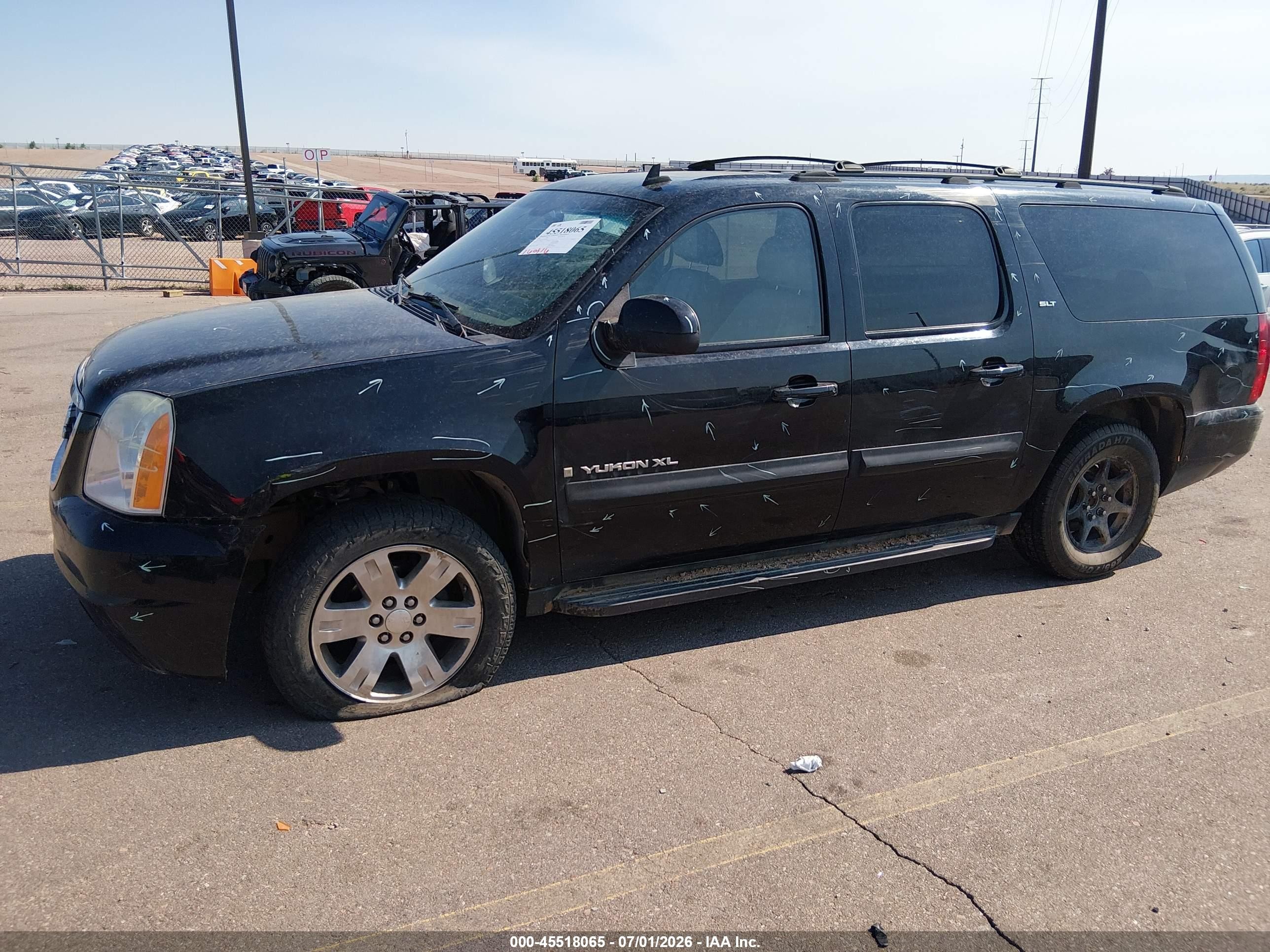 2007 Gmc Yukon Xl Slt Black vin: 1GKFK16367J108448