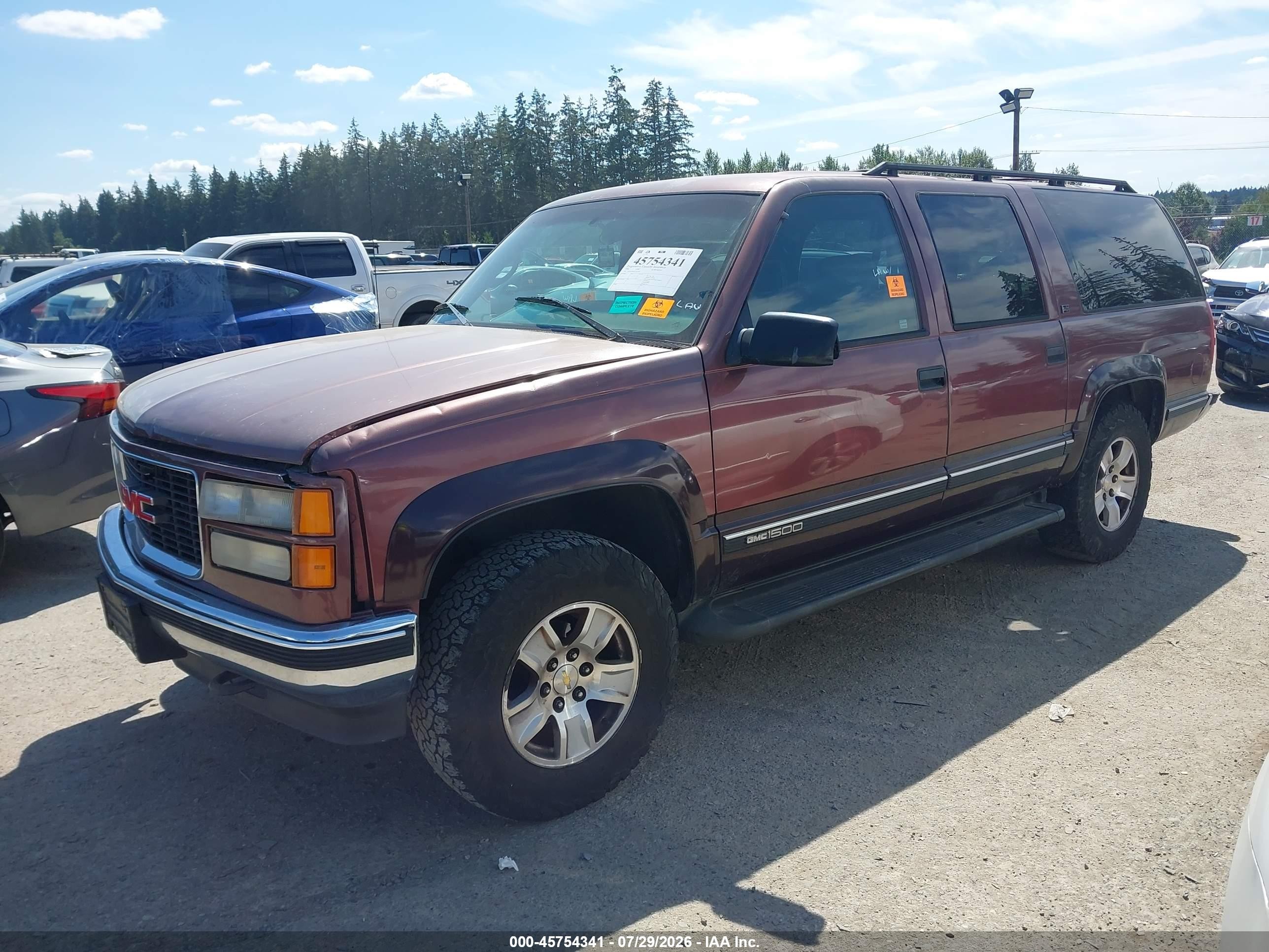 1996 Gmc Suburban K1500 Purple vin: 1GKFK16R9TJ755747