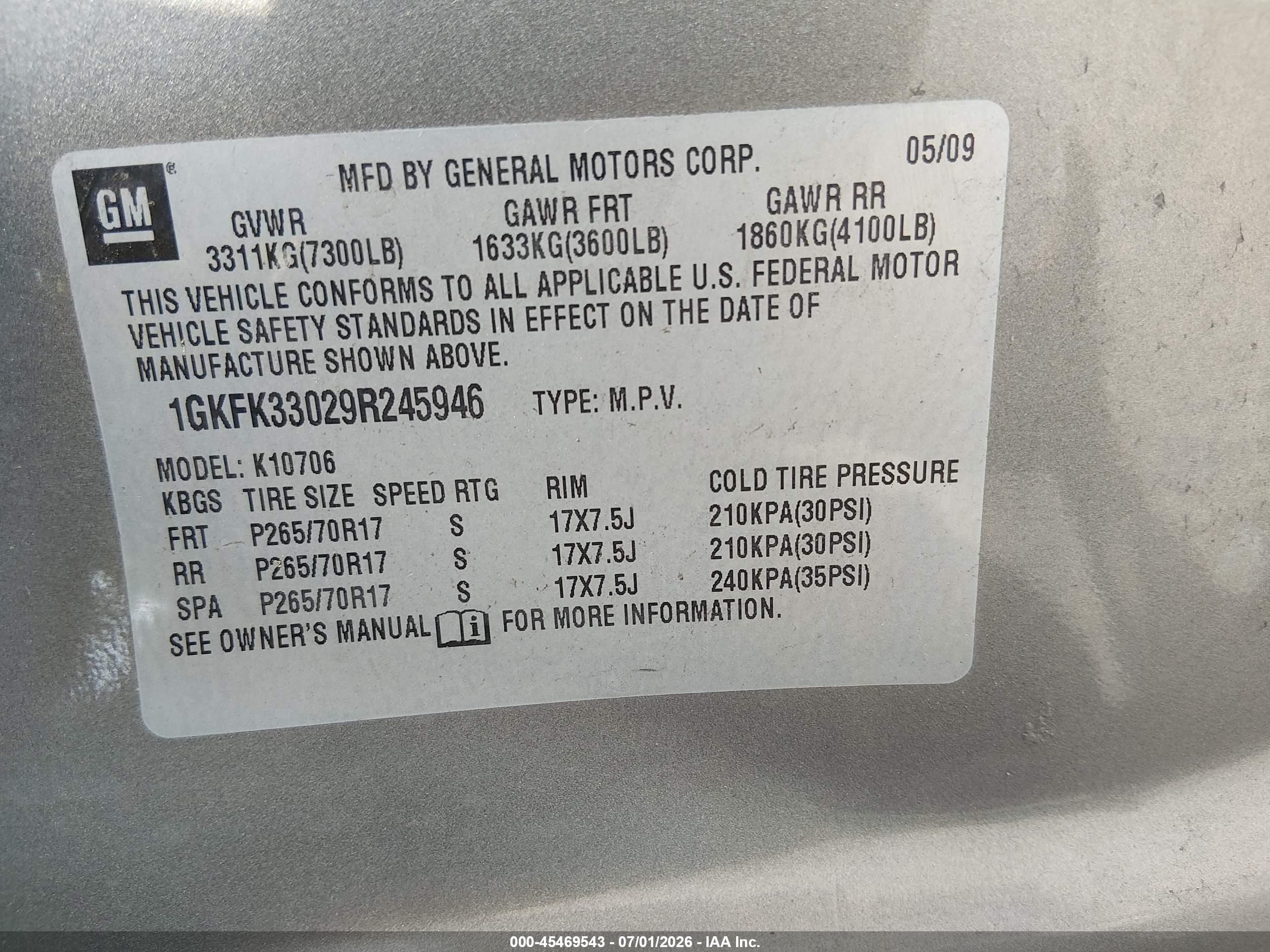 2009 Gmc Yukon Slt W/4sb Золотой vin: 1GKFK33029R245946