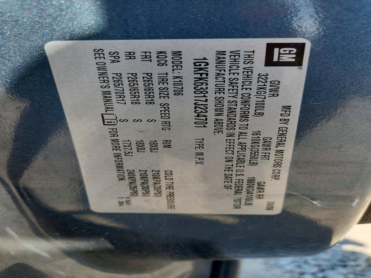 2007 Gmc Yukon Denali Gray vin: 1GKFK63817J234701