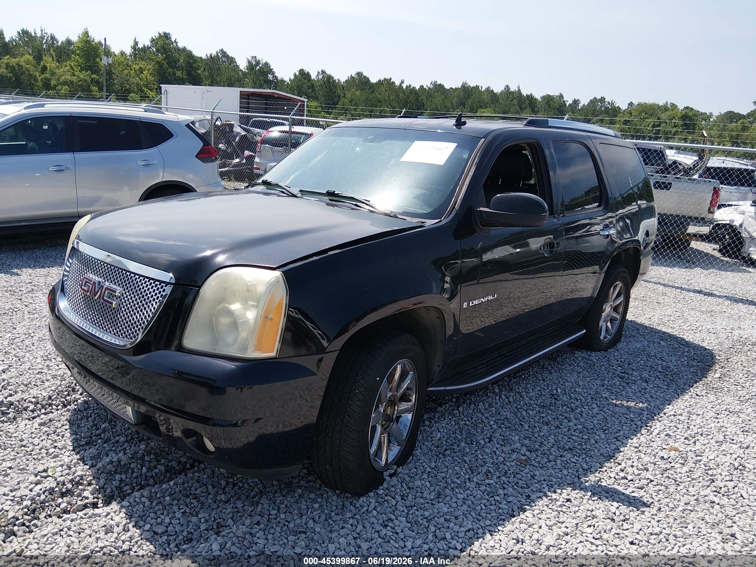 2007 Gmc Yukon Denali Denali Black vin: 1GKFK63827J182267