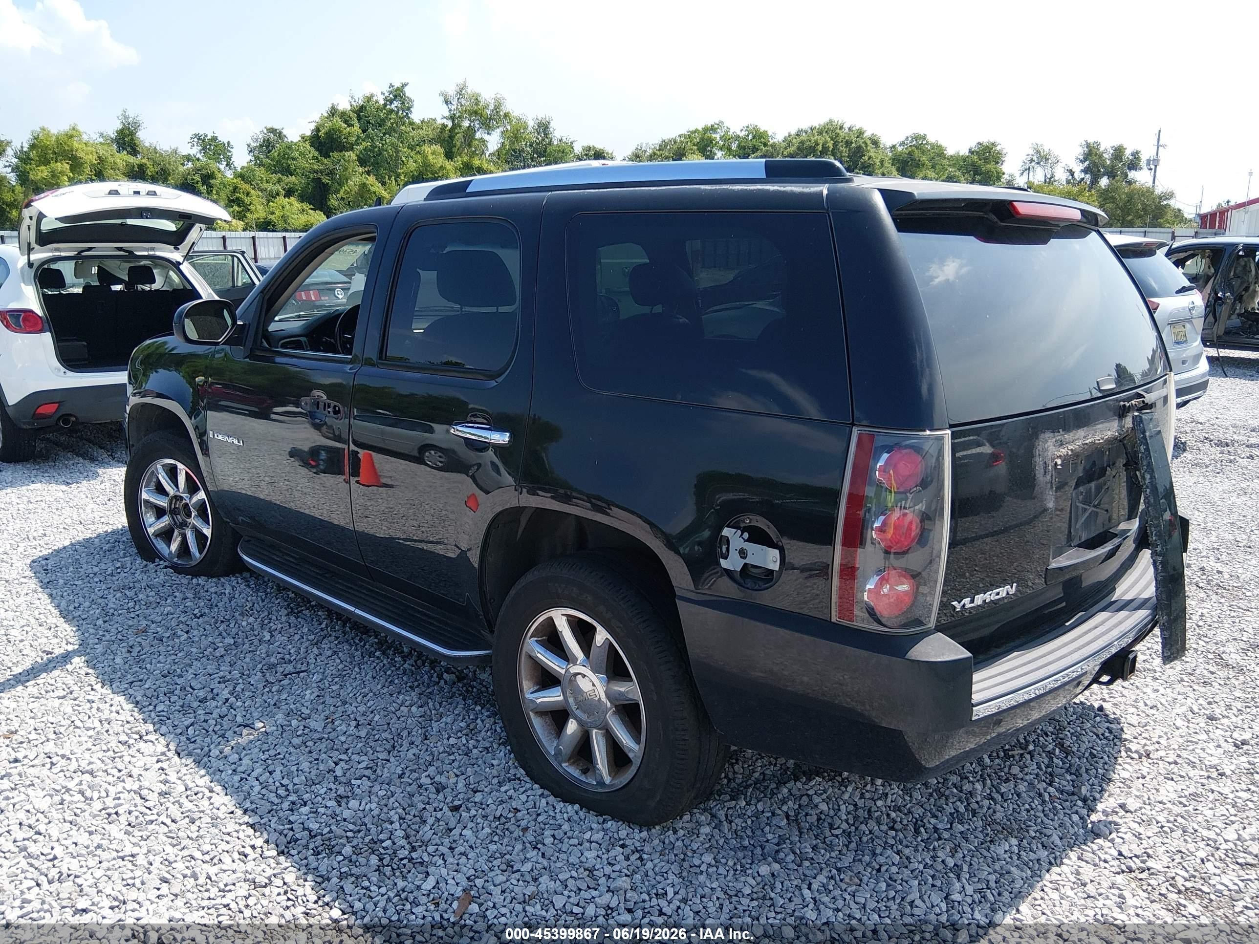 2007 Gmc Yukon Denali Denali Black vin: 1GKFK63827J182267