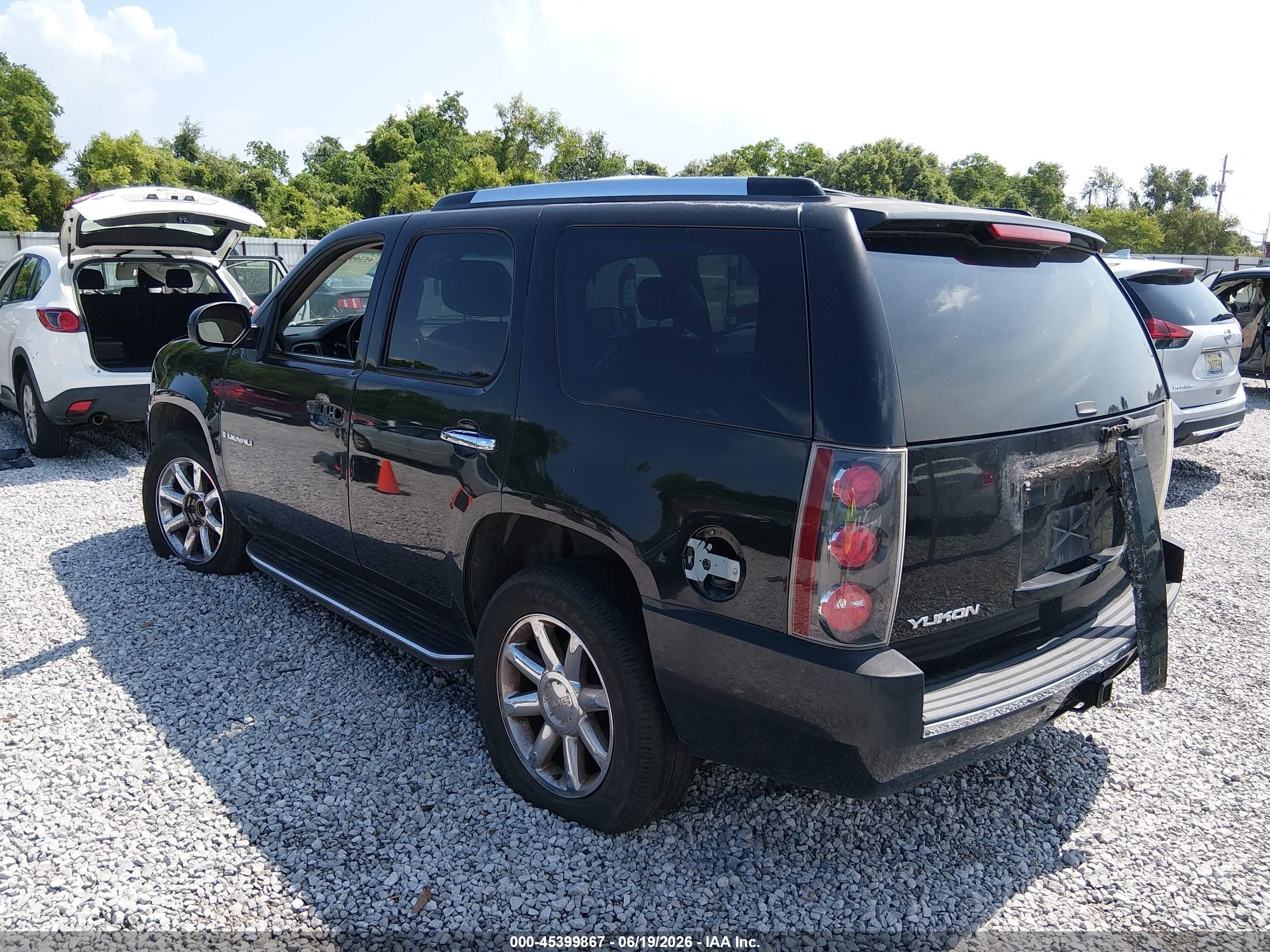 2007 Gmc Yukon Denali Denali Black vin: 1GKFK63827J182267