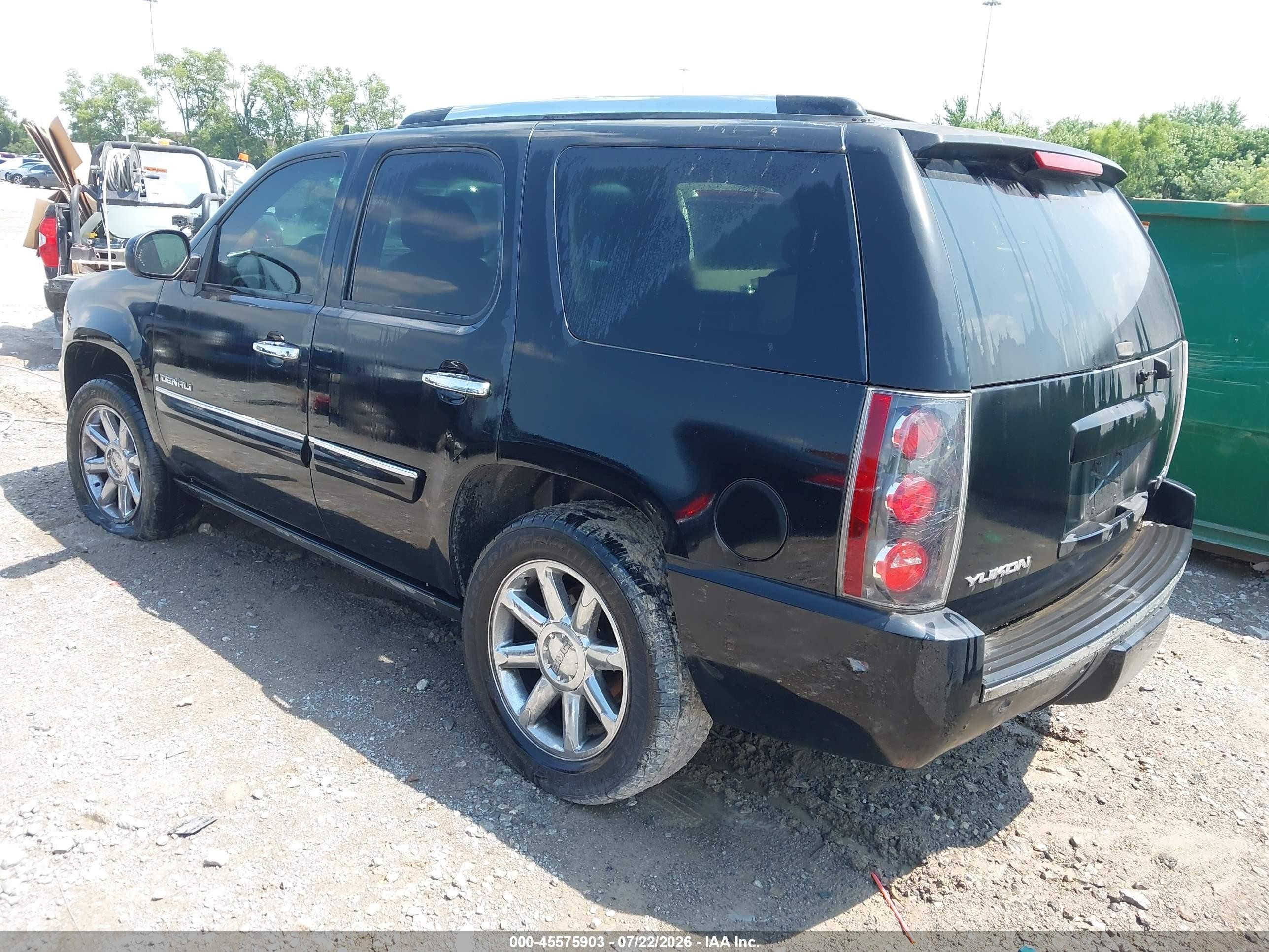 2007 Gmc Yukon Denali Denali Black vin: 1GKFK63847J291233