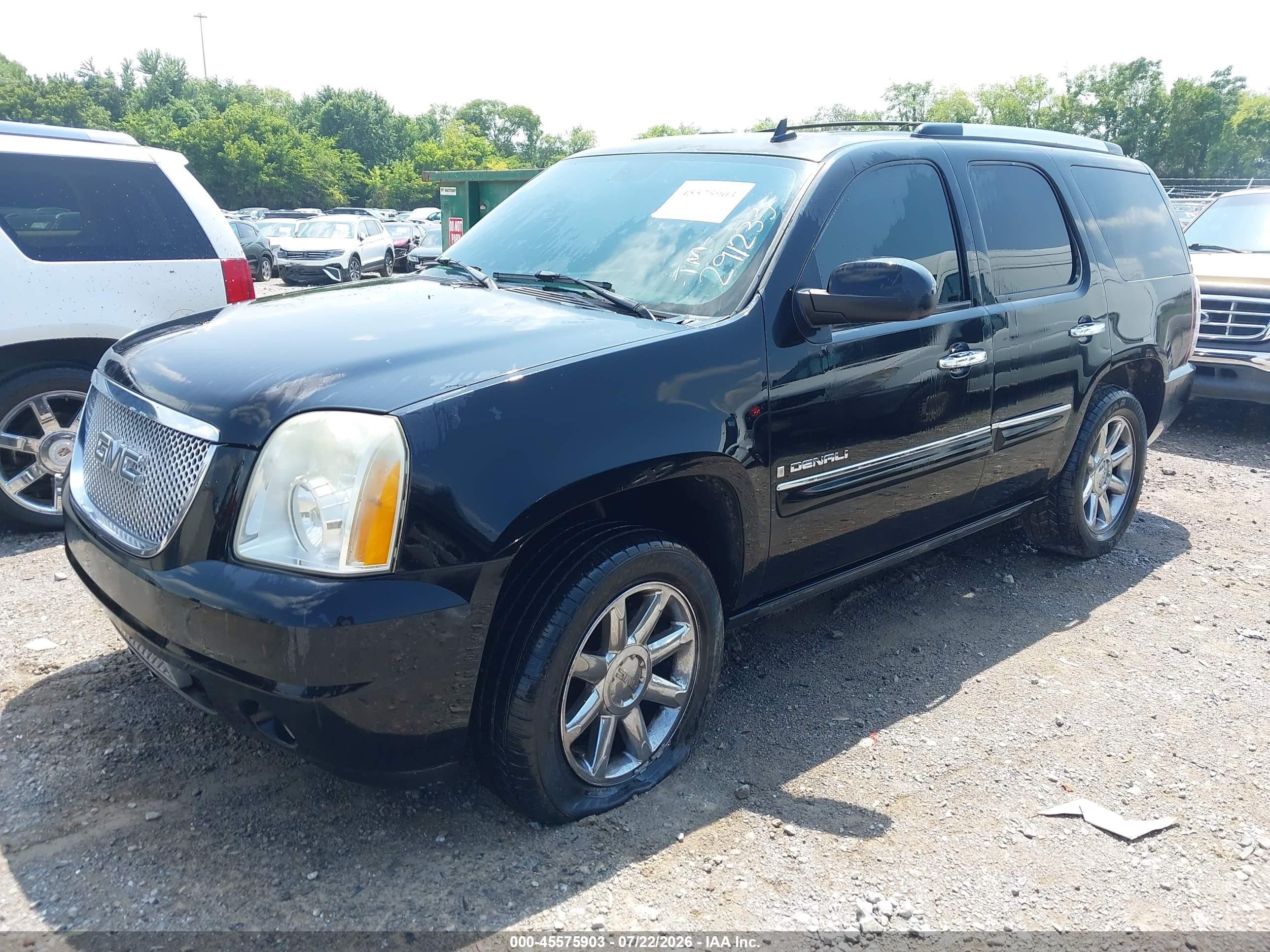 2007 Gmc Yukon Denali Denali Black vin: 1GKFK63847J291233